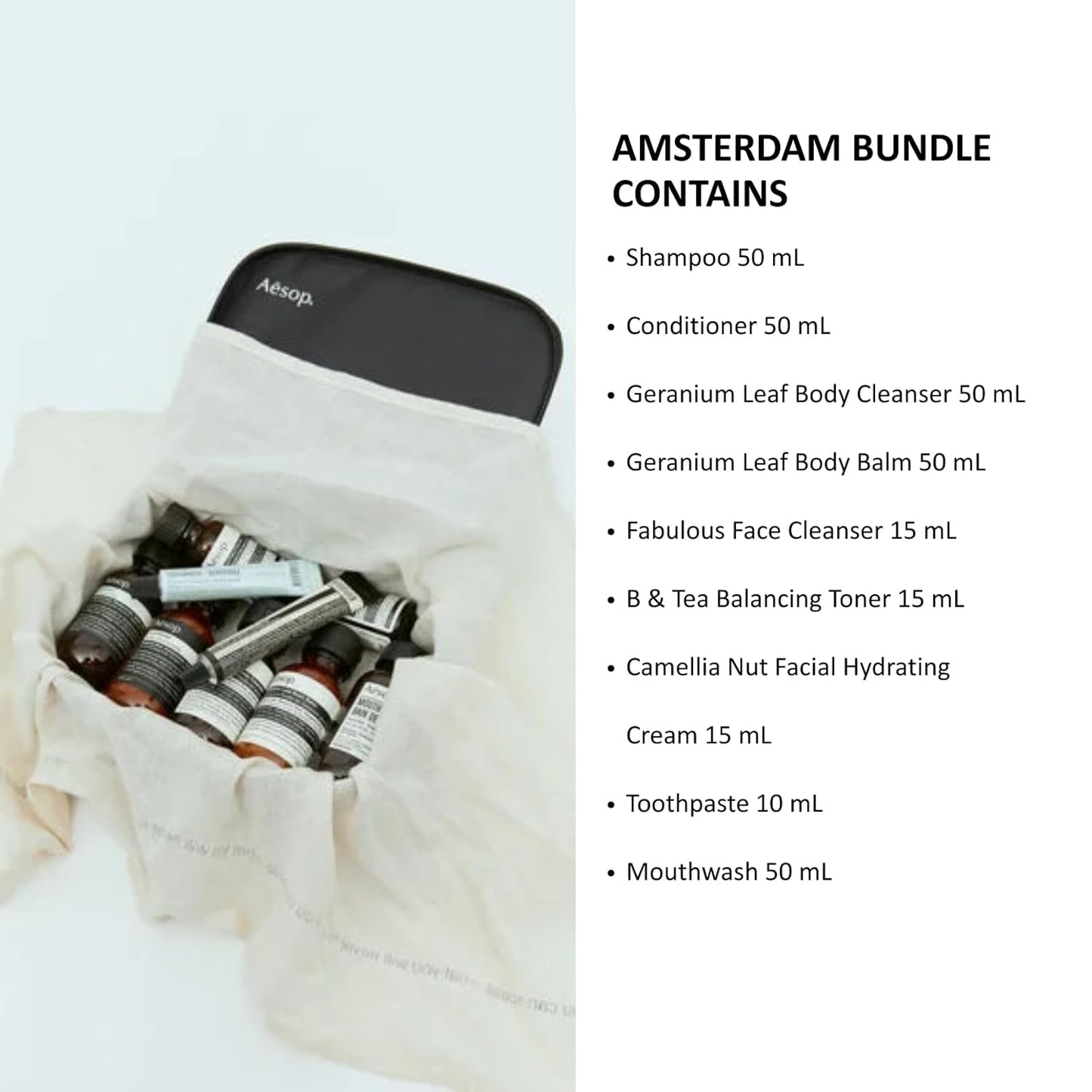 Aesop Amsterdam Travel Kit | Unisex Luxury Skincare & Haircare Set for Travel | TSA-Approved