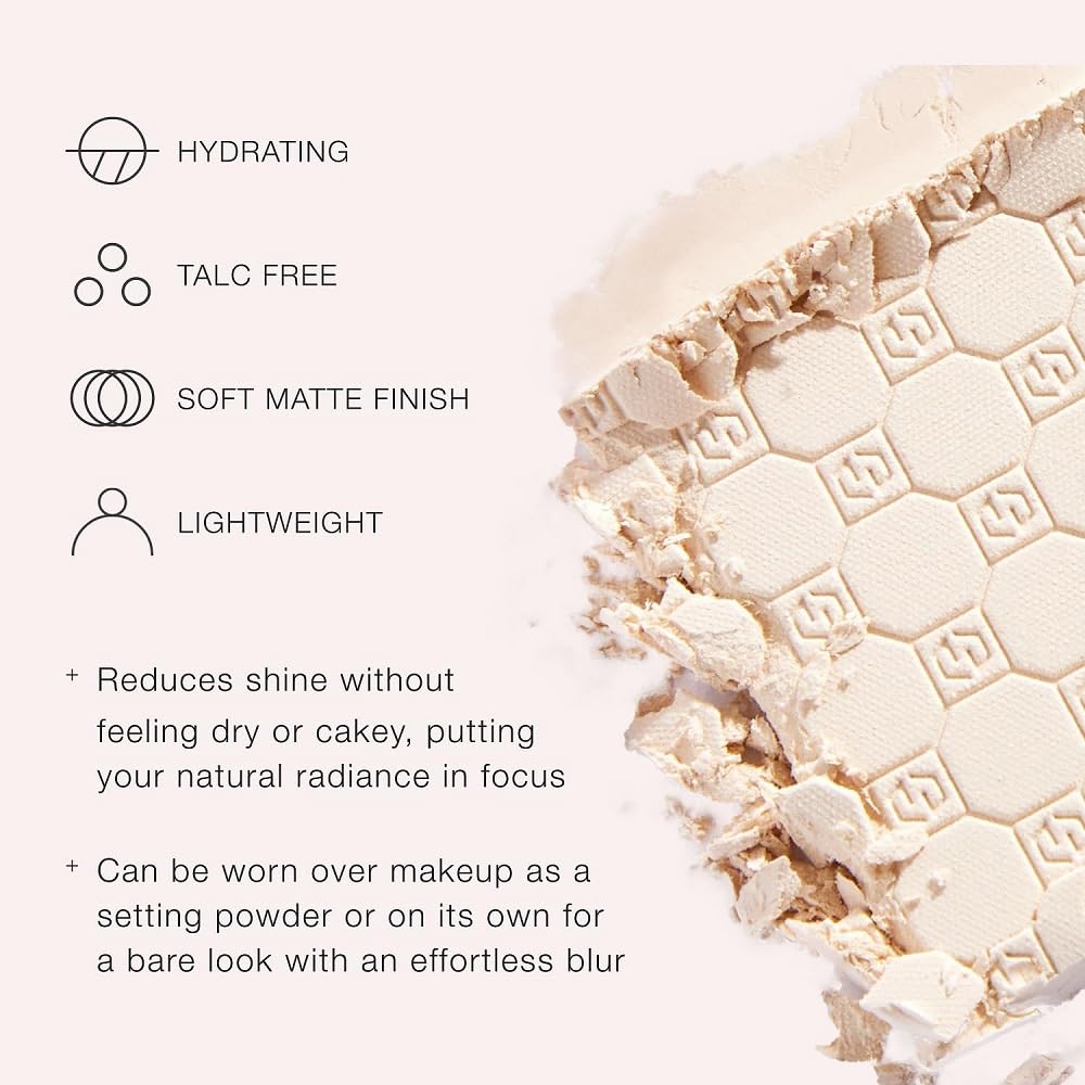 Jouer Soft Focus Hydrate & Setting - Pressed Powder with Matte Finish - Blurring Powder for Fine Lines and Pores - Set Face Makeup Foundation or Concealer - Translucent