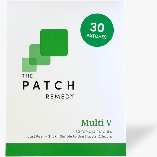 Multi V Patches - Topical Vitamin Plus Blend with D3, K2, Magnesium Chloride, Zinc, Liposomal C, Potassium, Iodide, Biotin Plus More | Nutrient Patch for Women & Men