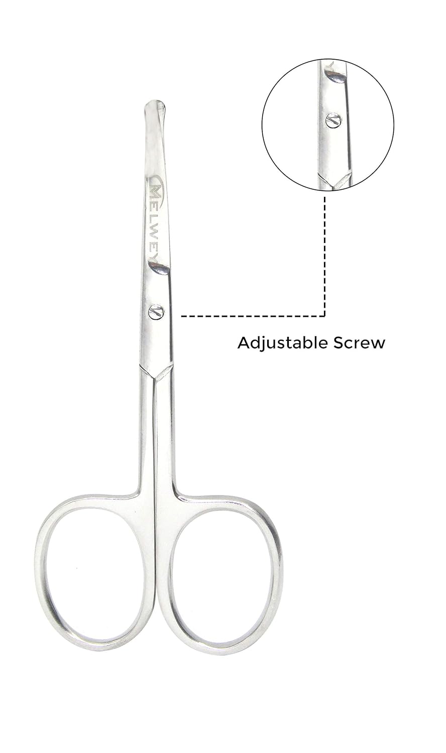 Rounded Stainless Steel Facial Hair Scissors – Safety Scissors for Nose Hair, Eyebrows, Eyelashes, Mustache, Beard, and Baby Nails