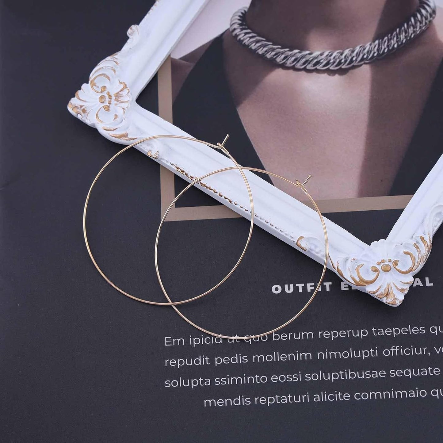 Vintage Circle Dangle Earrings Gold Large Circle Earrings Exaggerated Hollow Circle Hoop Earrings Open Circle Geometric Earrings Jewelry for Women