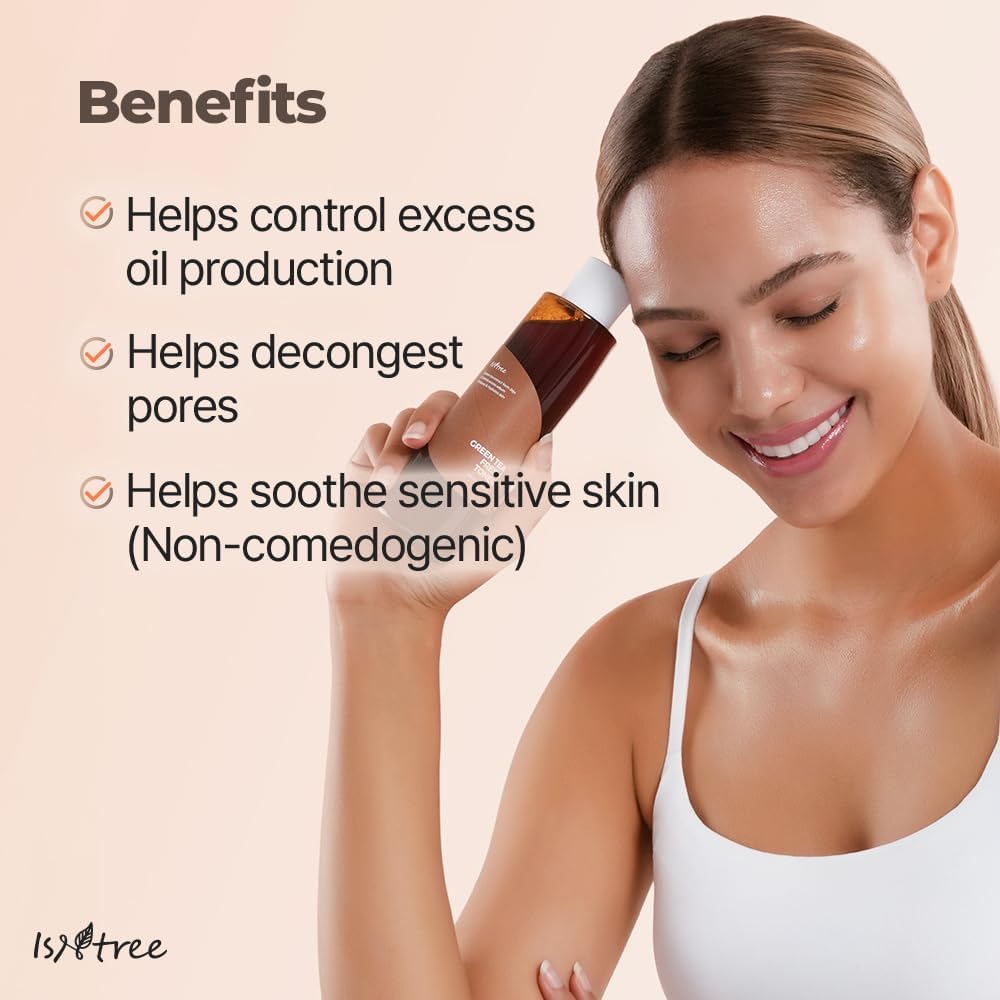 ISNTREE Green Tea Fresh Toner 200ml, 6.76 fl.oz | Korean Skincare | Toner for Oily Skin | Sebum Control | Hydrating and Refreshing