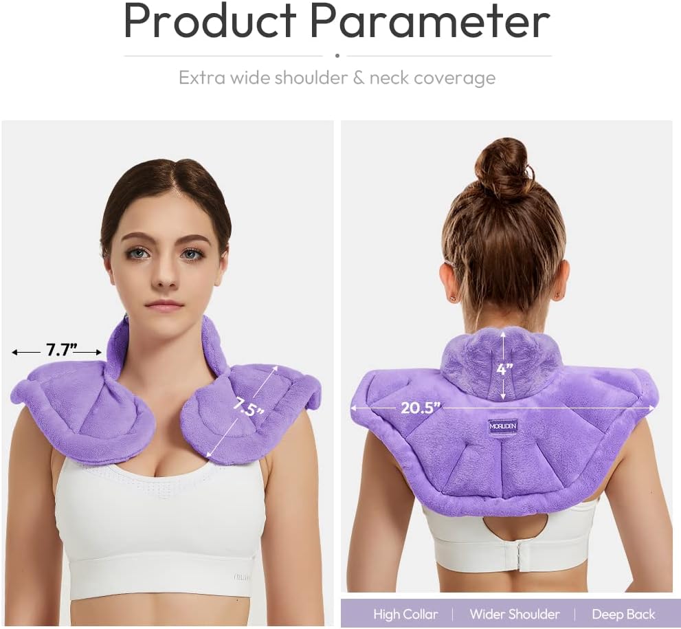 Microwavable Heated Neck Wrap Warmer and Shoulder Heating Pad Microwave, Weighted Microwave Heating Pad for Neck and Shoulders Hot and Cold Compress