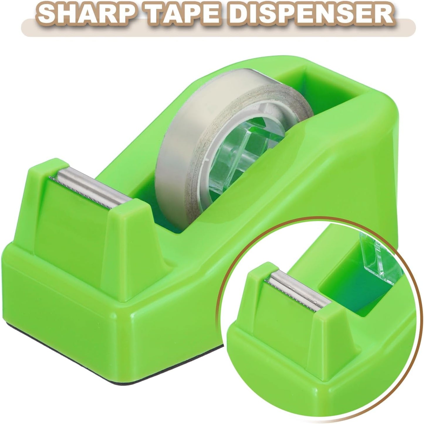 PATIKIL 2pcs Tape Dispenser Desk, Small Tape Dispenser Cute Desktop Dispenser Holder for Tape Office Desktop, Green