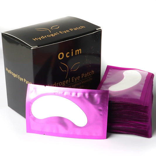 100 Pairs Eyelash Extension Gel Patches, Lash Extensions Hydrogel Under Eye Pads Beauty Eye Mask supplies(purple)