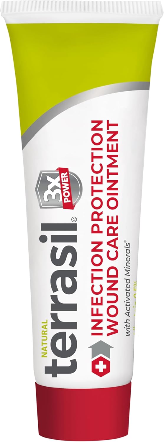 terrasil Wound Care 3X - Wound Healing Ointment, Infection Protection for Bed Sores, Pressure Sores, Blisters, Cuts, Burns & First Aid. Dermatologist-Tested, Hypoallergenic Approved (1oz)