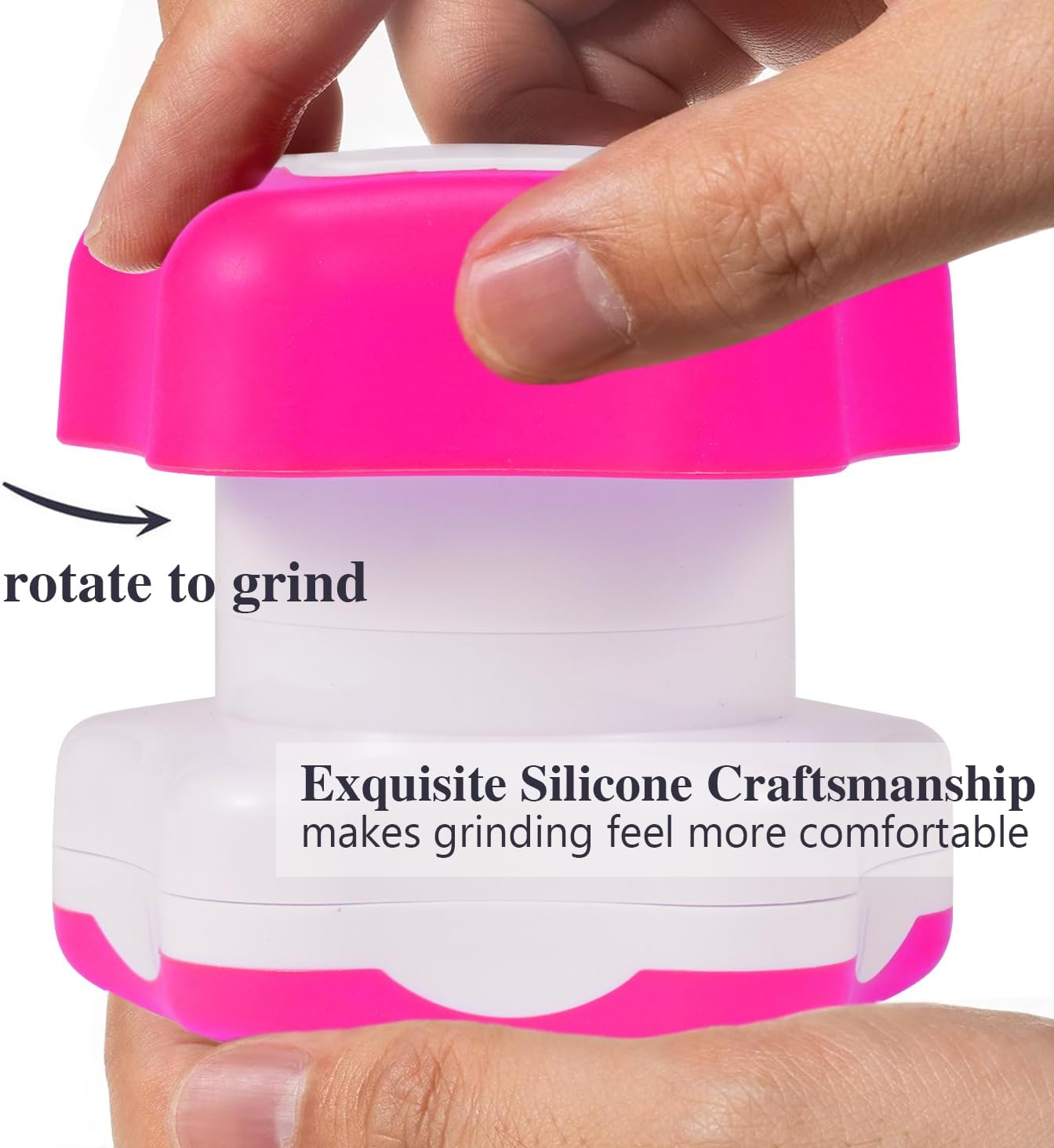 Johnbee Pill Crusher, Pill Grinder Fine Powder Extremely Fine. Storage Compartment. Pill Crushers for Elderly, Family and Pets. Silicone Edges. Grind Multiple Pills at Once - Cleaning Brush (Purple)