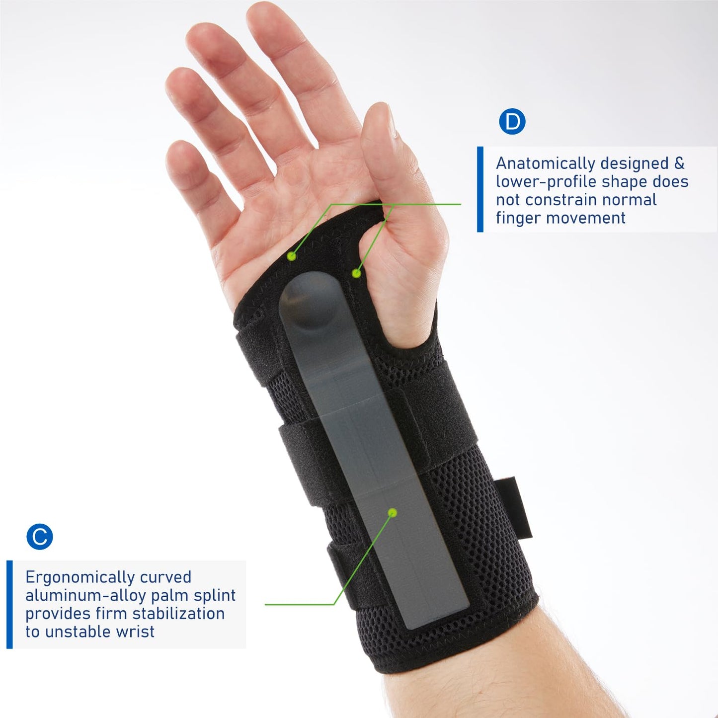 Deluxe 3-Strap Wrist Brace – Adjustable Support for Carpal Tunnel, Fractures, Tendonitis, and Post-Op Recovery – Lightweight, Breathable Design for Day and Night Use (L/XL, Right Hand)