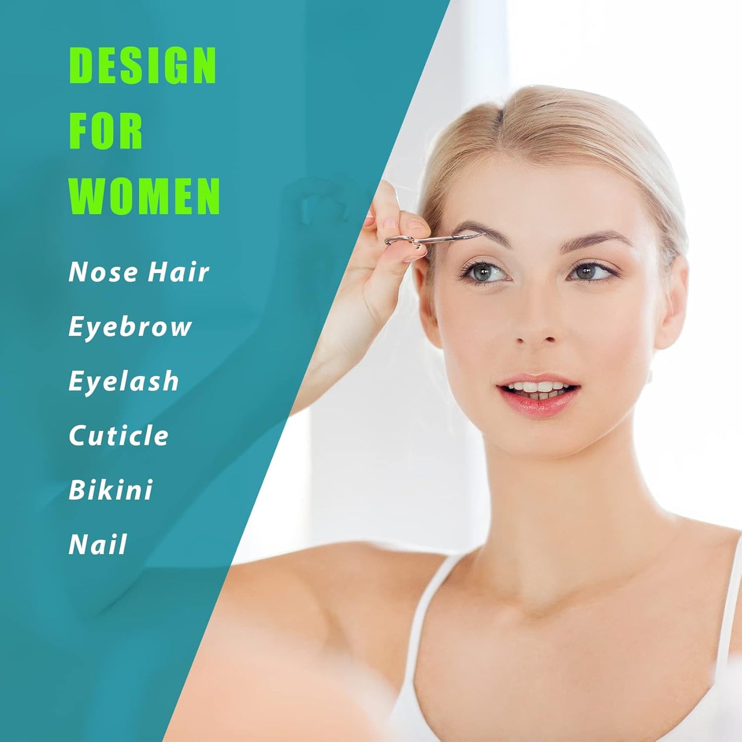 Facial Hair Small Grooming Scissors For Men Women - Eyebrow, Nose Hair, Mustache, Beard, Eyelashes, Ear Trimming Kit - Curved and Rounded Safety Tip Clippers For Hair Cutting 2PCS With Cover Black