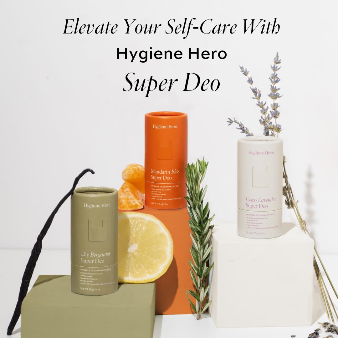 Super Deo - Mandarin Bliss | Invisible Deodorant Stick | Natural Deodorant for Men and Women | Aluminium Free | Mitigate Ingrown Hair | Mandarin and Orange Scent