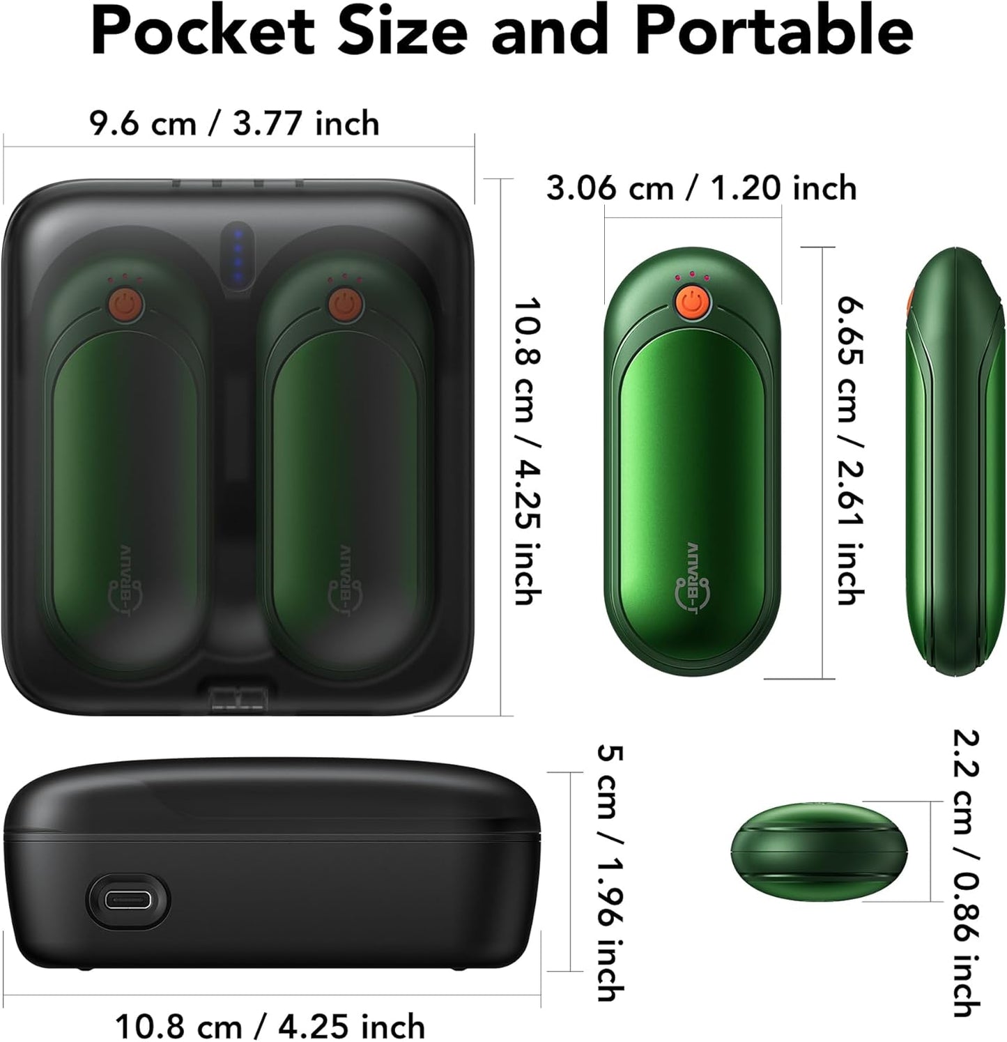 Hand Warmers Rechargeable 2 Pack, 14000mAh Electric Hand Warmers, Smart Chips 24Hrs Long Safe Heat, Portable Pocket Heater, Gifts for Christmas, Outdoor, Golf, Hunting, Camping Accessories