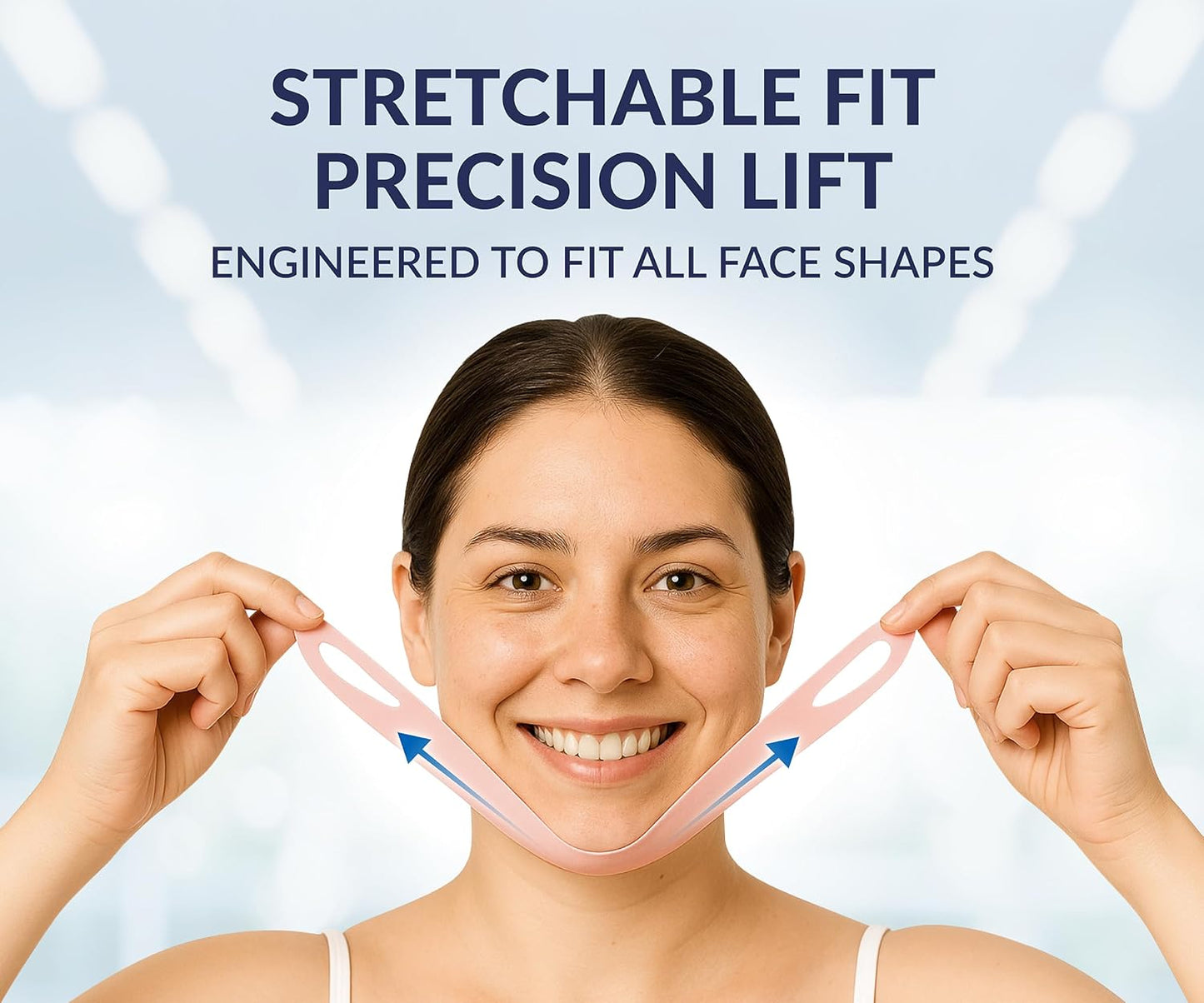 STYLIA V Line Lifting Collagen Face Mask - Double Chin Strap for Women - Jawline Shaper Face Lift Tape - Neck Lift Collagen Mask - Chin Strap for Sleeping - Hyaluronic Acid, Aloe Vera, Cica 10PC