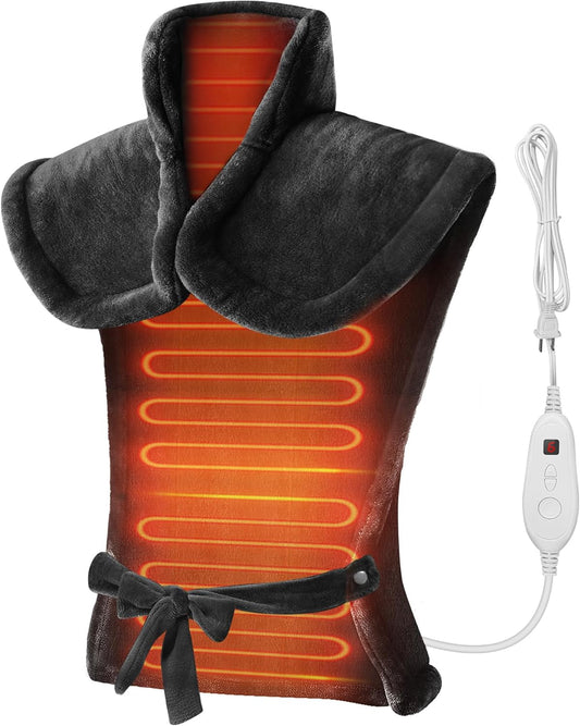 Heating Pad for Neck and Shoulders and Back, Heated Pad for Back Pain Relief, Extra Large Heat Pad, Machine Washable Father Husband,Gifts for Dad Men Mom Women