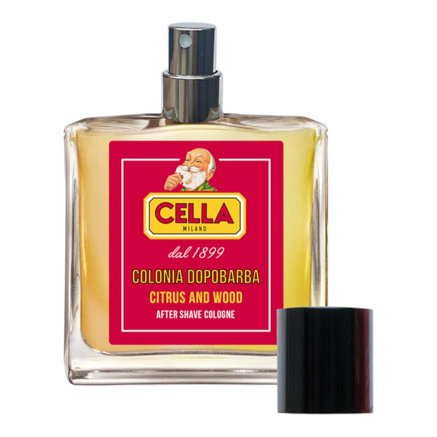 Cella Milano Aftershave Spray Cologne Citrus & Wood – Refreshing Italian After Shave with Long-Lasting Fragrance – Invigorating Natural Scent – Post Shave Splash for Men – 100ml Glass Bottle
