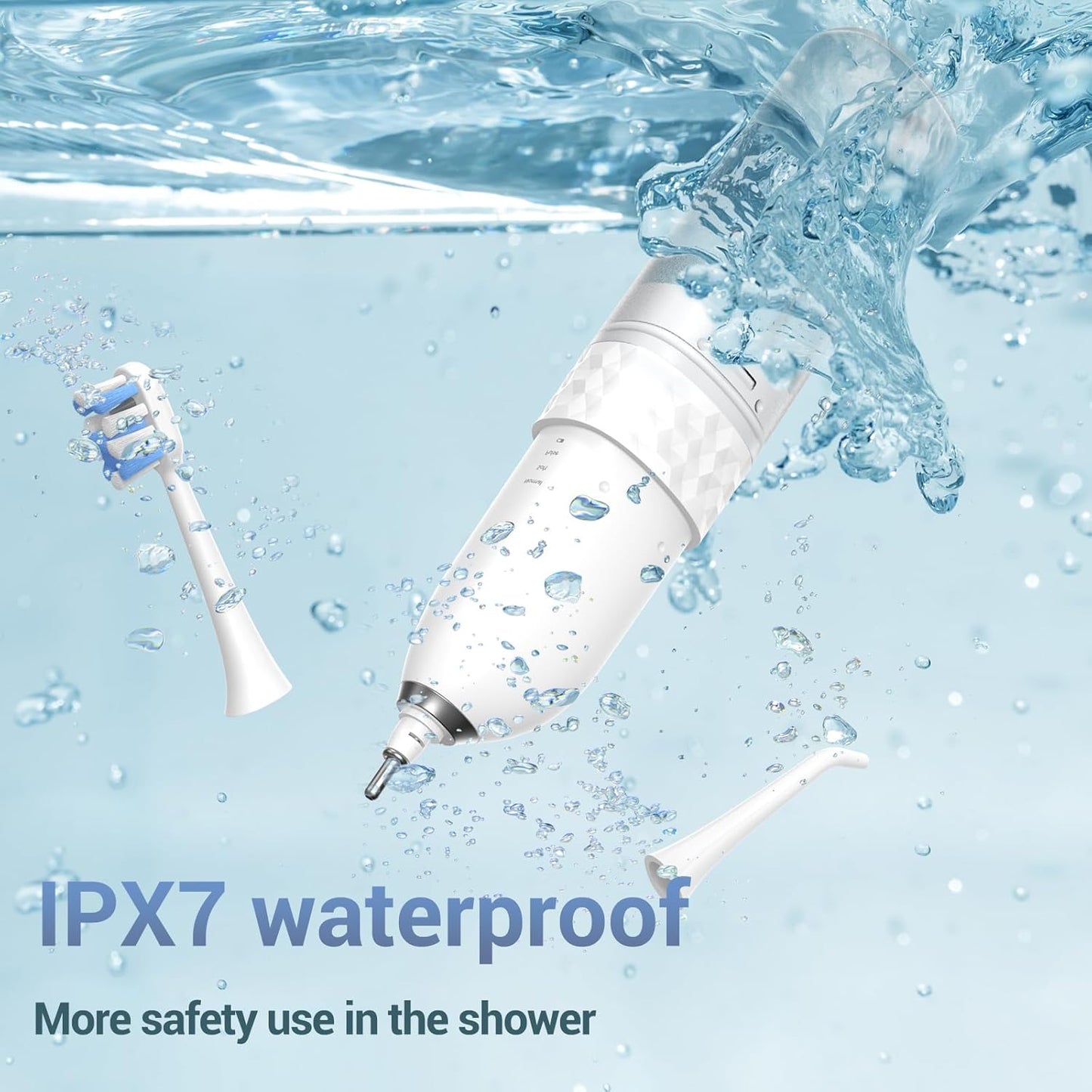 Marchpower Innovative 2-in-1 Electric Toothbrush with Water Flosser – Ultrasonic Cleaning, Compact Travel Design, 3+3 Modes, IPX7 Waterproof, USB-C Rechargeable, with 3 Dupont Brush Heads & 1 Jet Tip