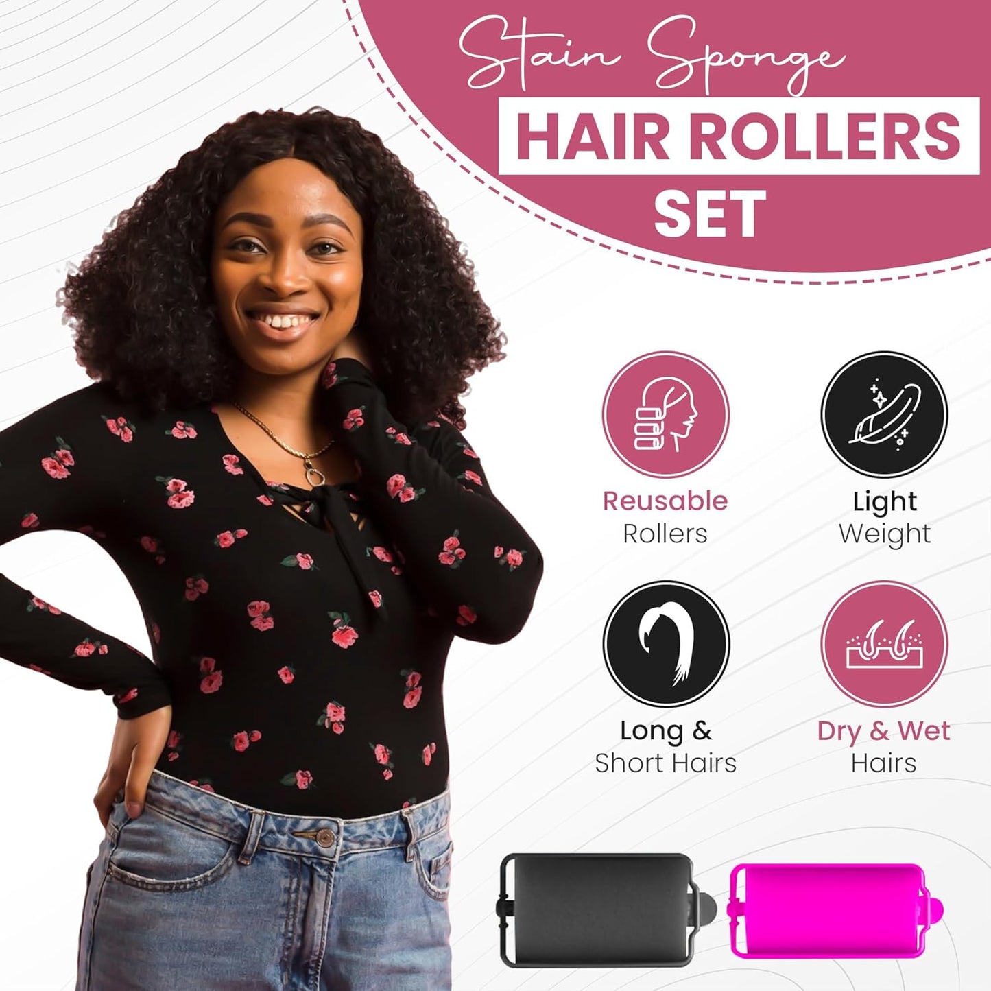 My Beauty Spot Heatless Rollers - Satin Hair Rollers - Overnight Hair Curlers, 48Pcs Overnight Foam Curlers, No Clips, Assorted Sizes & Colors, with Storage Case