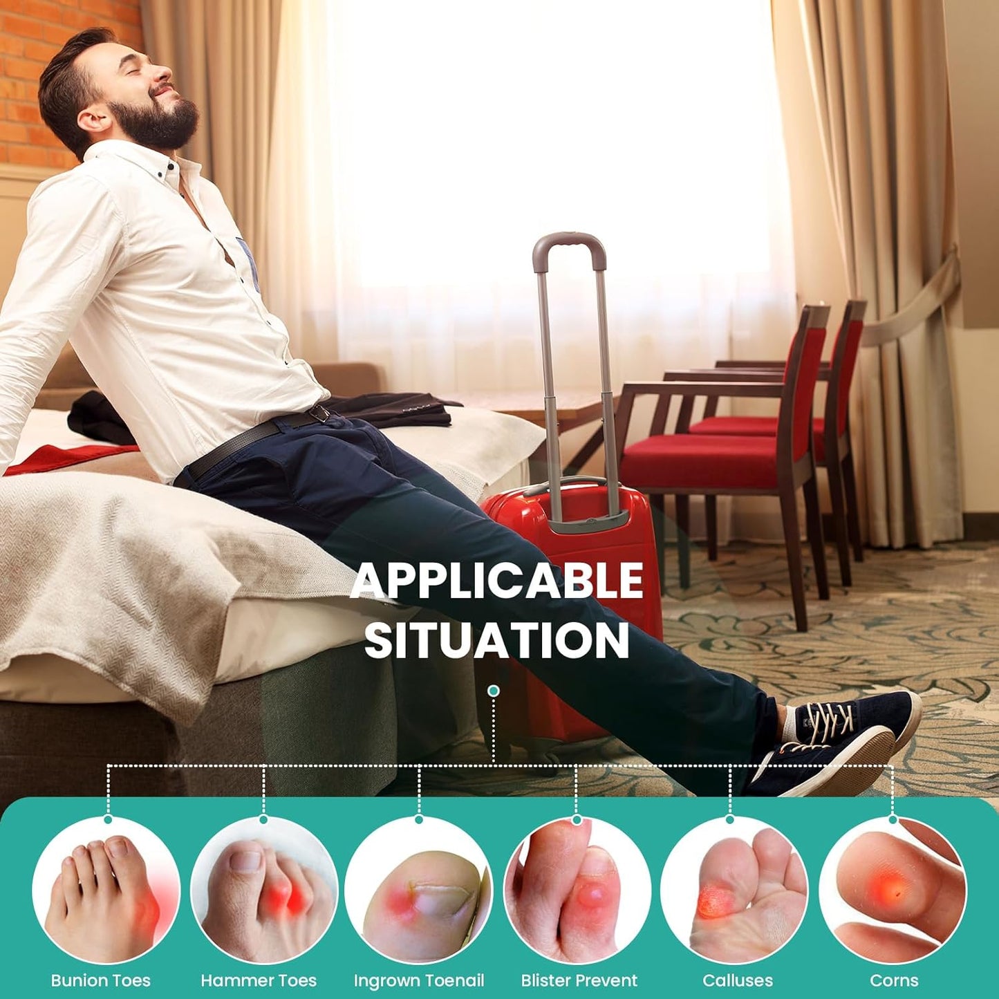 Welnove Toe Protectors – FSA/HSA Eligible 12-Pack Silicone Toe Sleeve Toe Covers for Hammer Toes, Corns, Calluses, Blisters – Soft Gel Protector Toe Cushions for Pain Relief (Multi-Size)