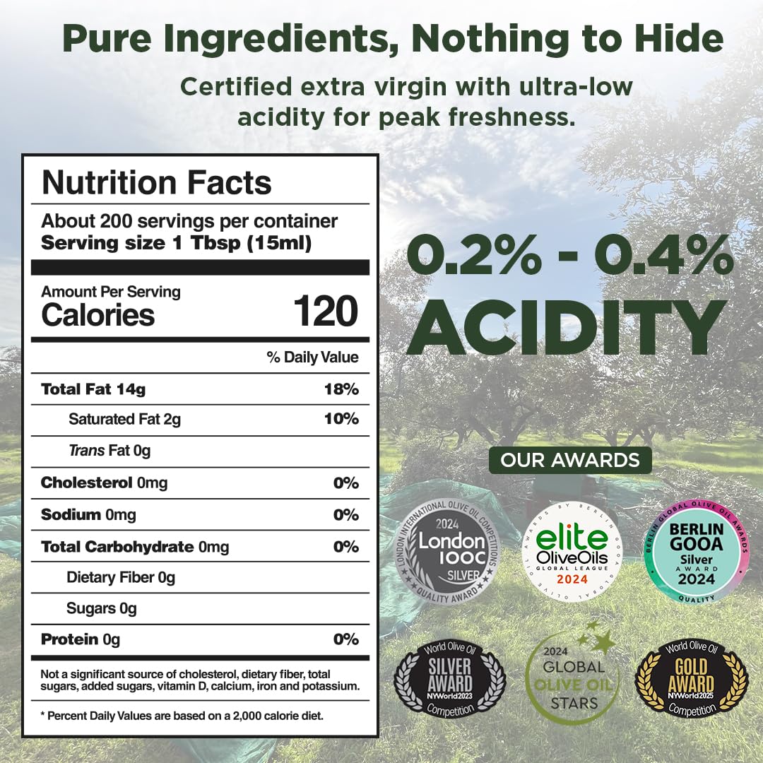 Mánamu Extra Virgin Olive Oil from Greece | Fresh Harvest 24-25 | 100% made with pure GREEK Koroneiki Olives | 100% PURE Cold Pressed | Low Acidity | Ecological Bag-in-Box 101.4 Fl Oz (3 Liter)