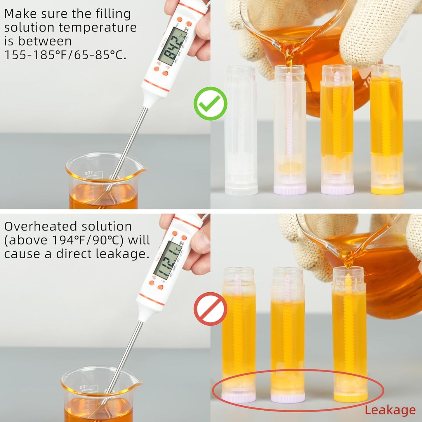 LotFancy Lip Balm Tubes with Filling Tray and Spatula, 50Pcs 5.5ml (3/16 Oz) Clear Lip Balm Containers with White Caps, BPA Free & Leak Free