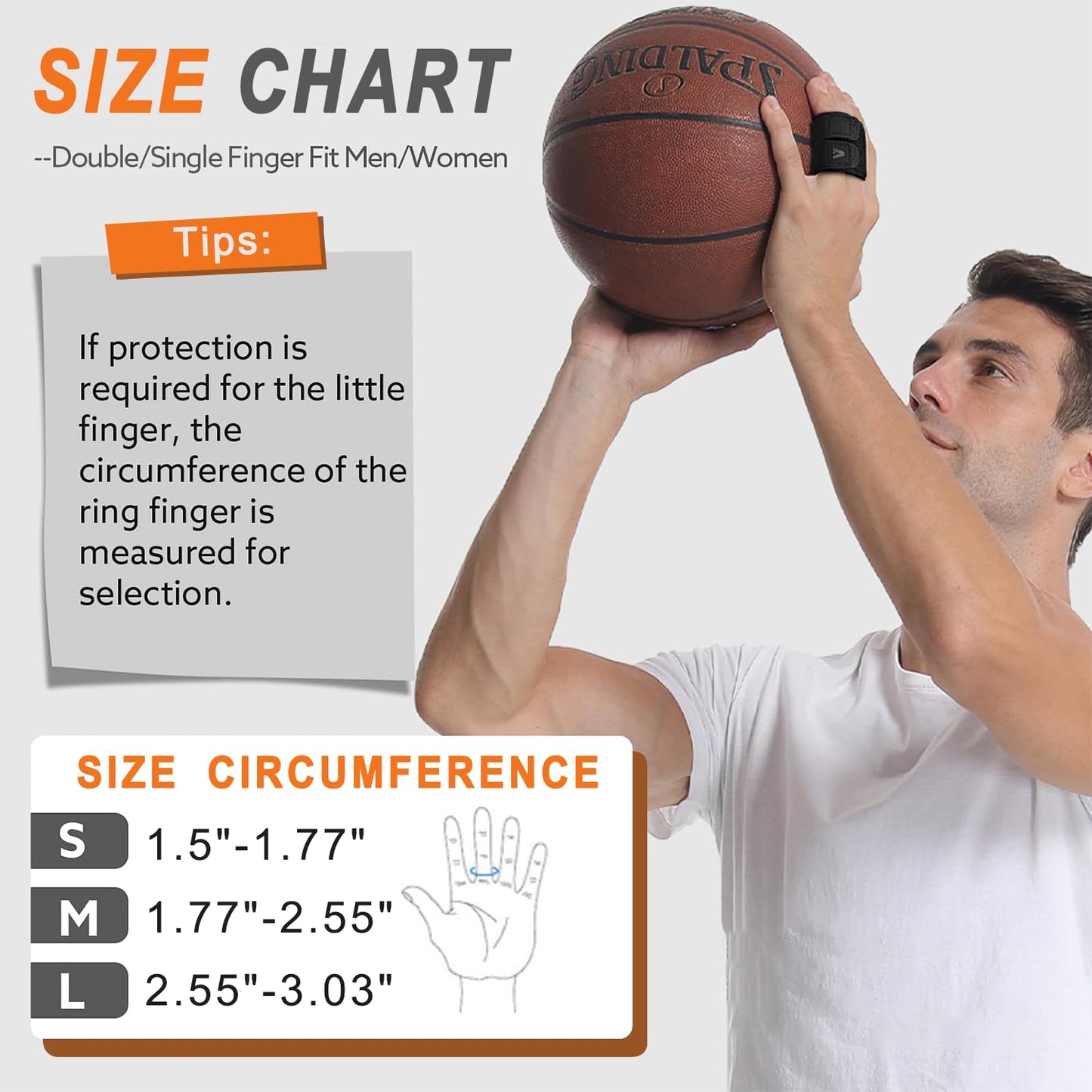 2PCS Finger Splints (No Metal Support) – Adjustable Neoprene Finger Straps/Wraps for Arthritis, Tendonitis & Athletic Stress Relief, Compression Tape for Sports (Basketball, Tennis, Volleyball, Badminton, Golf) – Double Finger Design, L