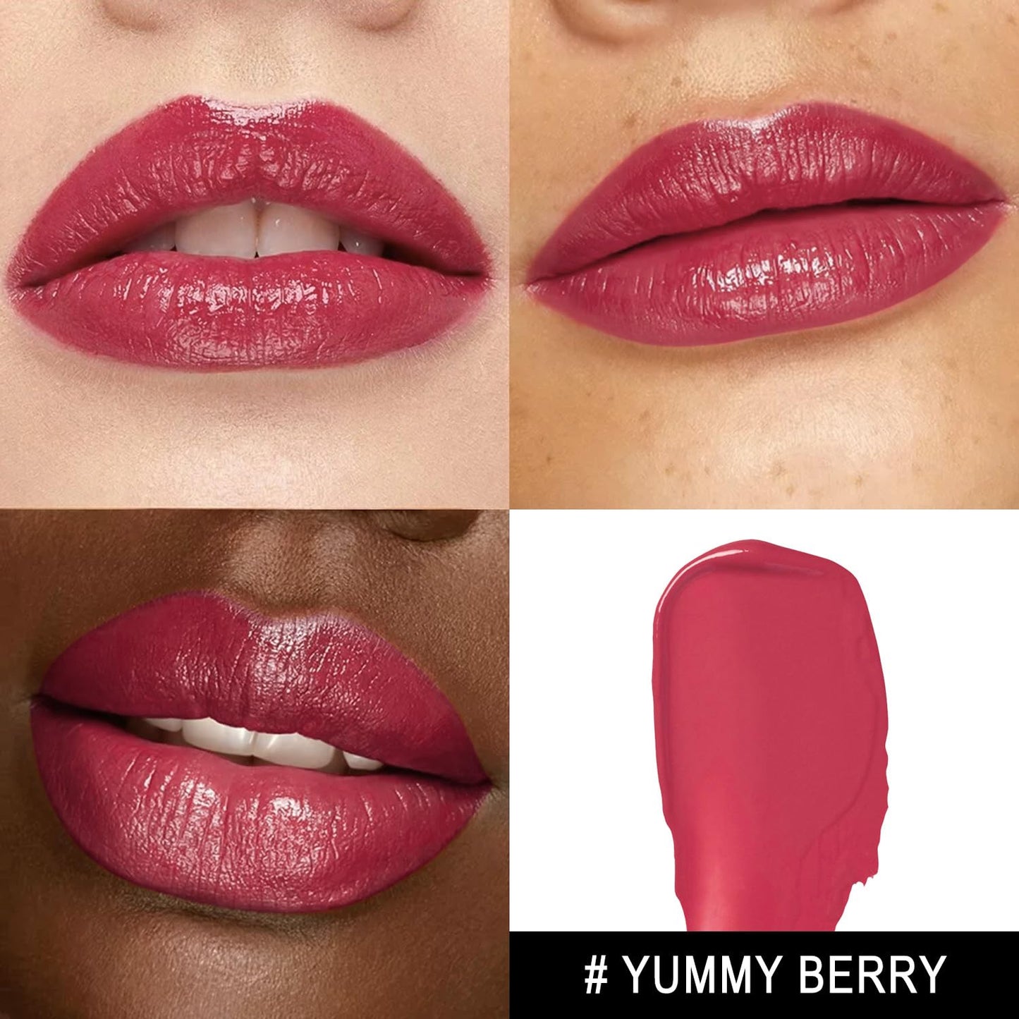 MAKI YIKA Moisture Berry Red Lipstick for Women Hydrate Lip Gloss for Dry Cracked Lips Weightless Glossy Lip Color Juicy Finish,MA057 Yummy Berry