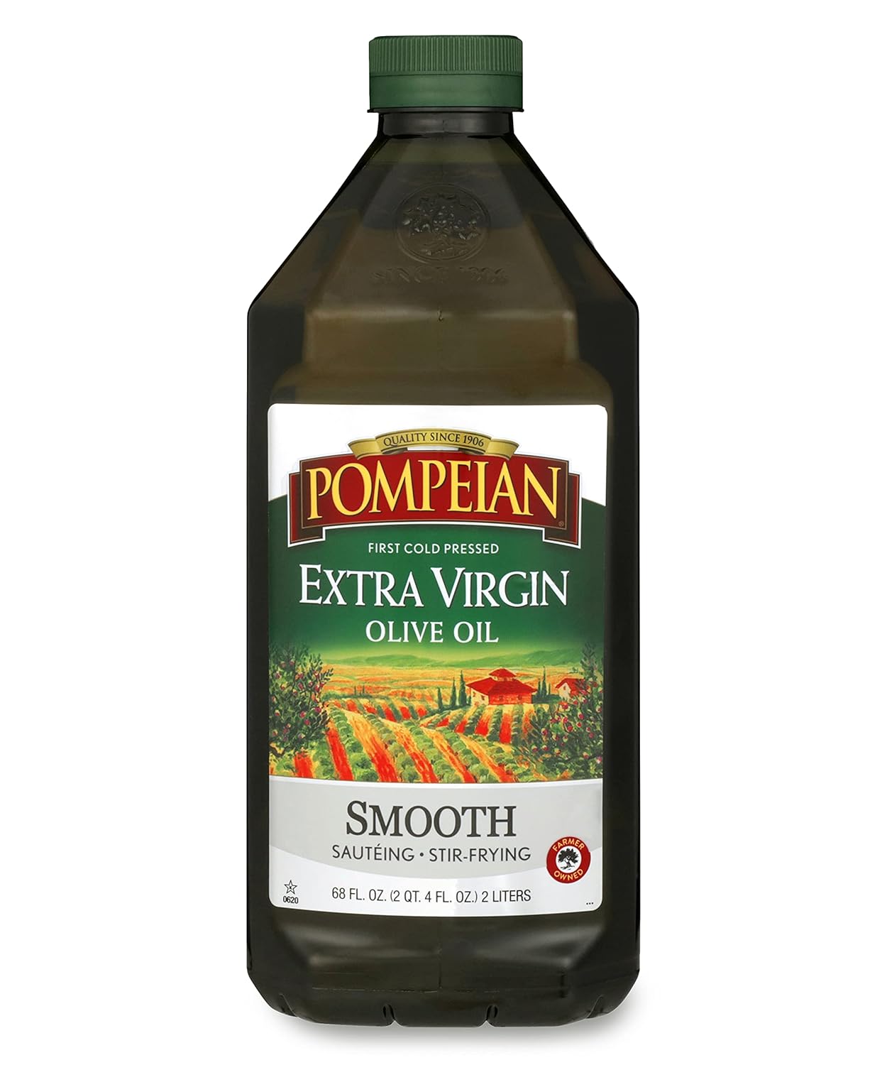 Pompeian Smooth Extra Virgin Olive Oil, Contains Polyphenols, First Cold Pressed, 68 Fl Oz