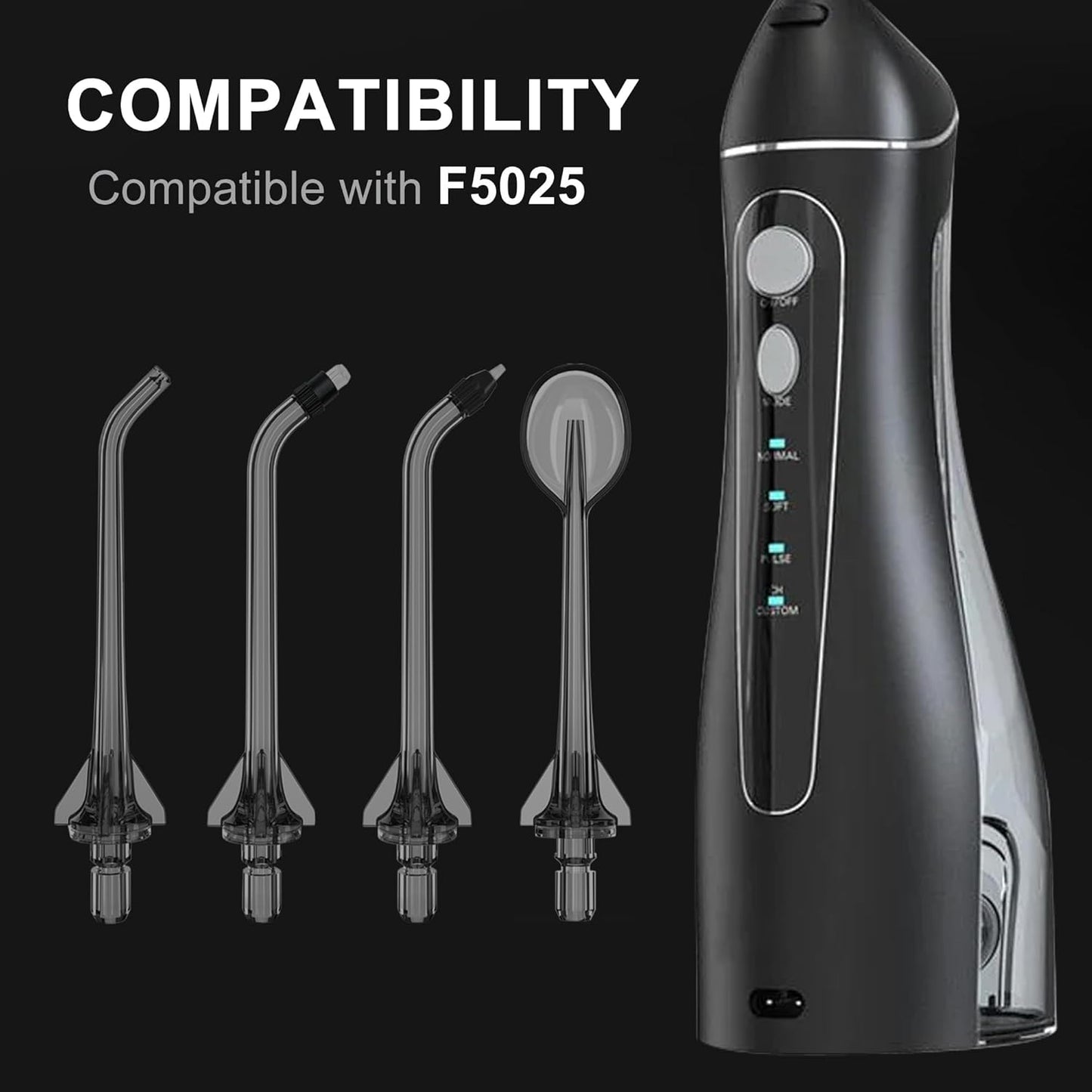 Replacement Tips for Nicwell Oralfree Water Flosser, Water Flosser Replacement Heads Oral Irrigator Jet Tip（ 4 Tips Combo）