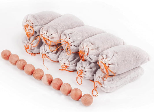 Homode Cedar Bags and Sachets - Aromatic Cedar Wood Blocks and Shavings for Clothes and Shoes Storage, Ideal for Closets and Drawers, 20 Pack