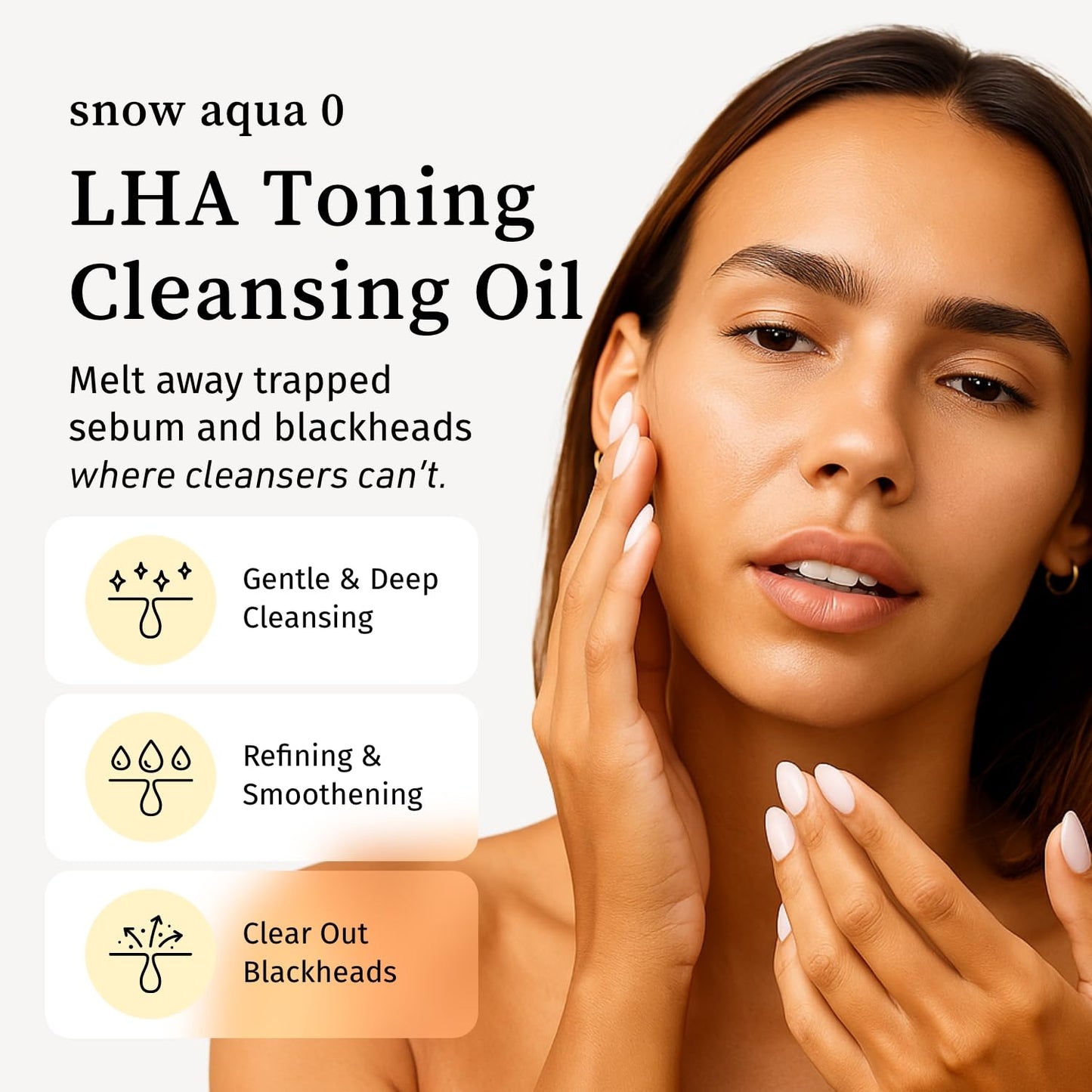 NOONI Facial Cleanser - Snow Aqua 0 LHA Toning Cleansing Oil *2ea | Makeup Blackhead Remover, Pore Control, Glass Skin, Help Control Sebum, Revitalizing, Mother's Day, 6.76 Fl Oz x 2