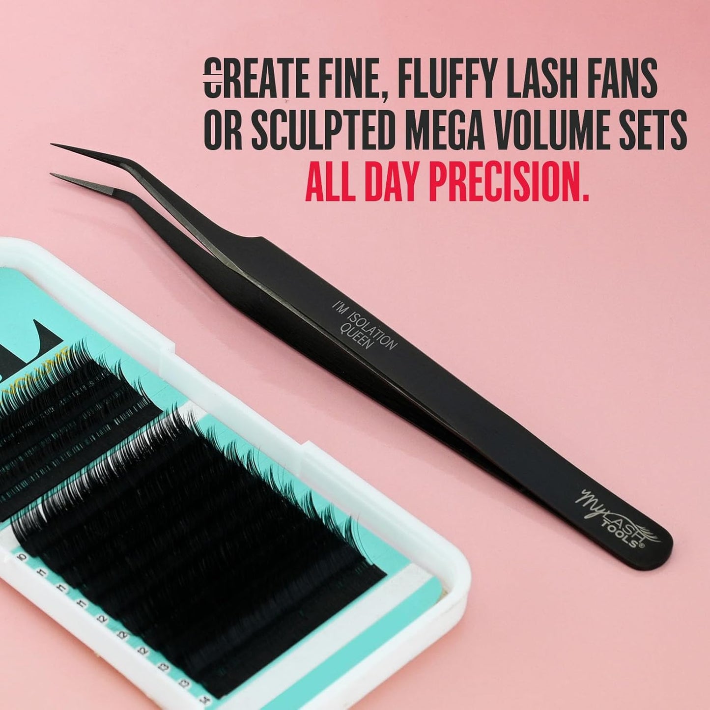 Isolation Tweezer Black Fiber Tip Lash Tweezer 12cm – Precision Stainless Steel Eyelash Extension Tool, Anti-Slip, Fine Tip for Lash Separation & Placement, Lash Artist Supplies