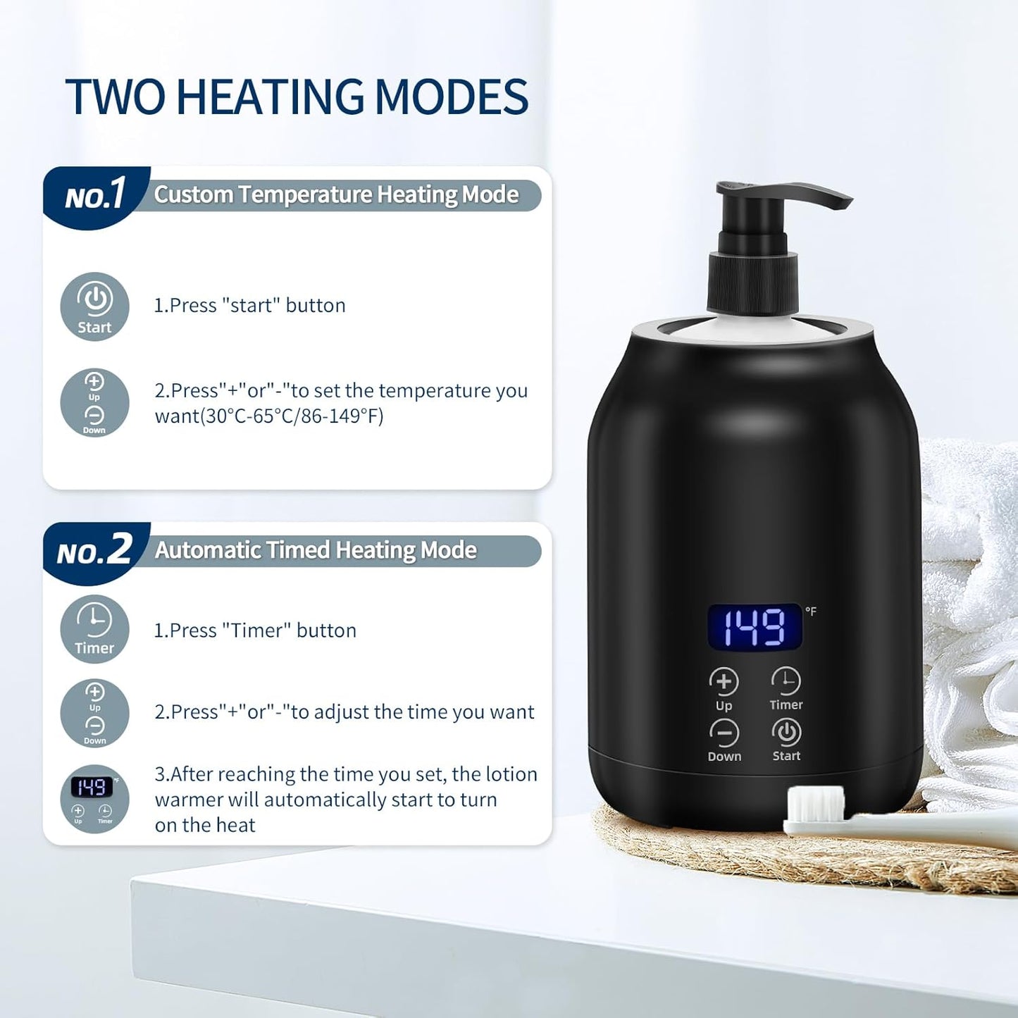 Massage Oil Warmer with Gua Sha Roller Set, Yofuly Professional Oil Warmer for Massage with Two Dispenser Bottles, Portable Electric Temperature Control Lotion Digital Heater for Spa, Black