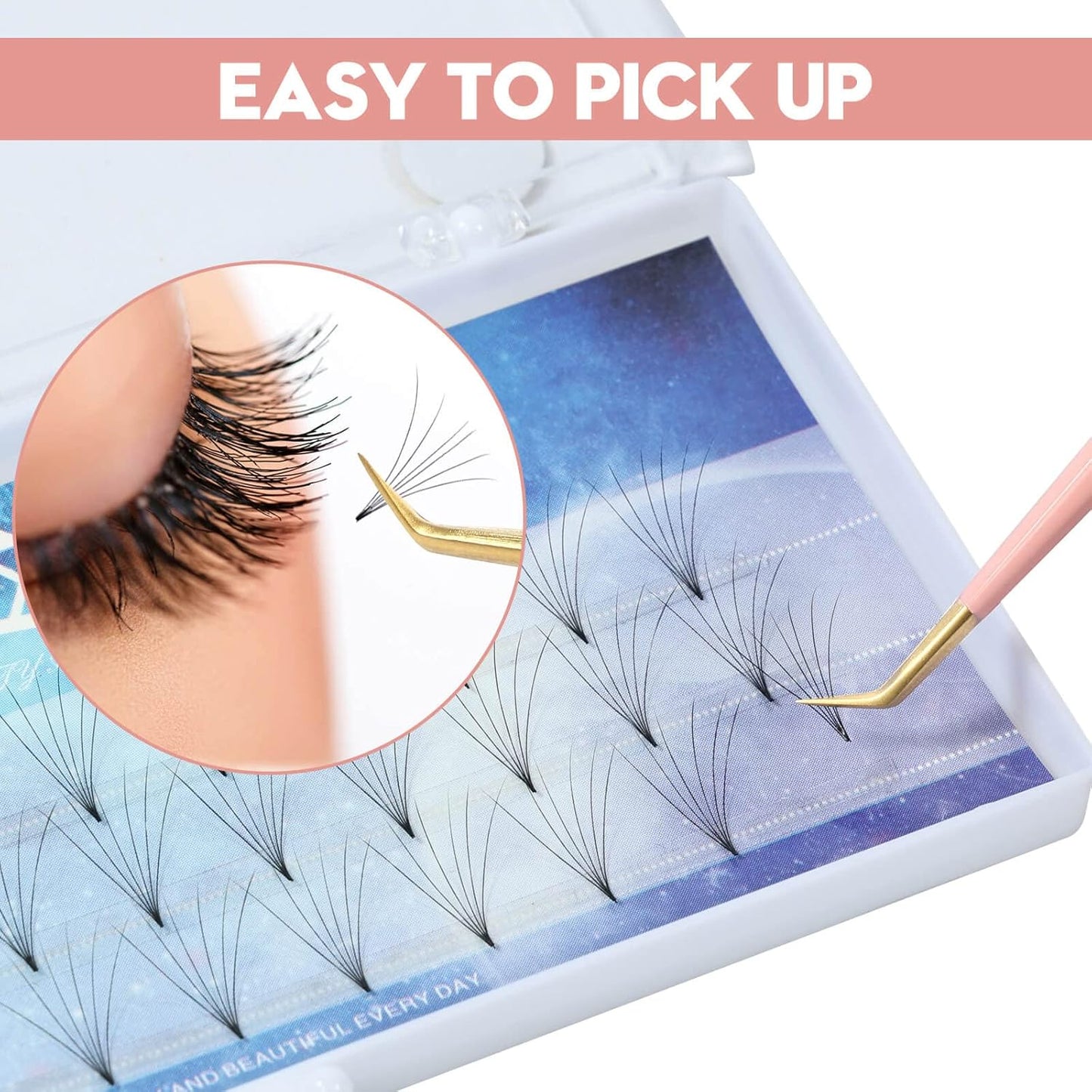 Ms.Queen Tweezers for Lash Extensions,Precision 45 Degree Lash Tweezers for Volume Classic Lashes Premade Fans