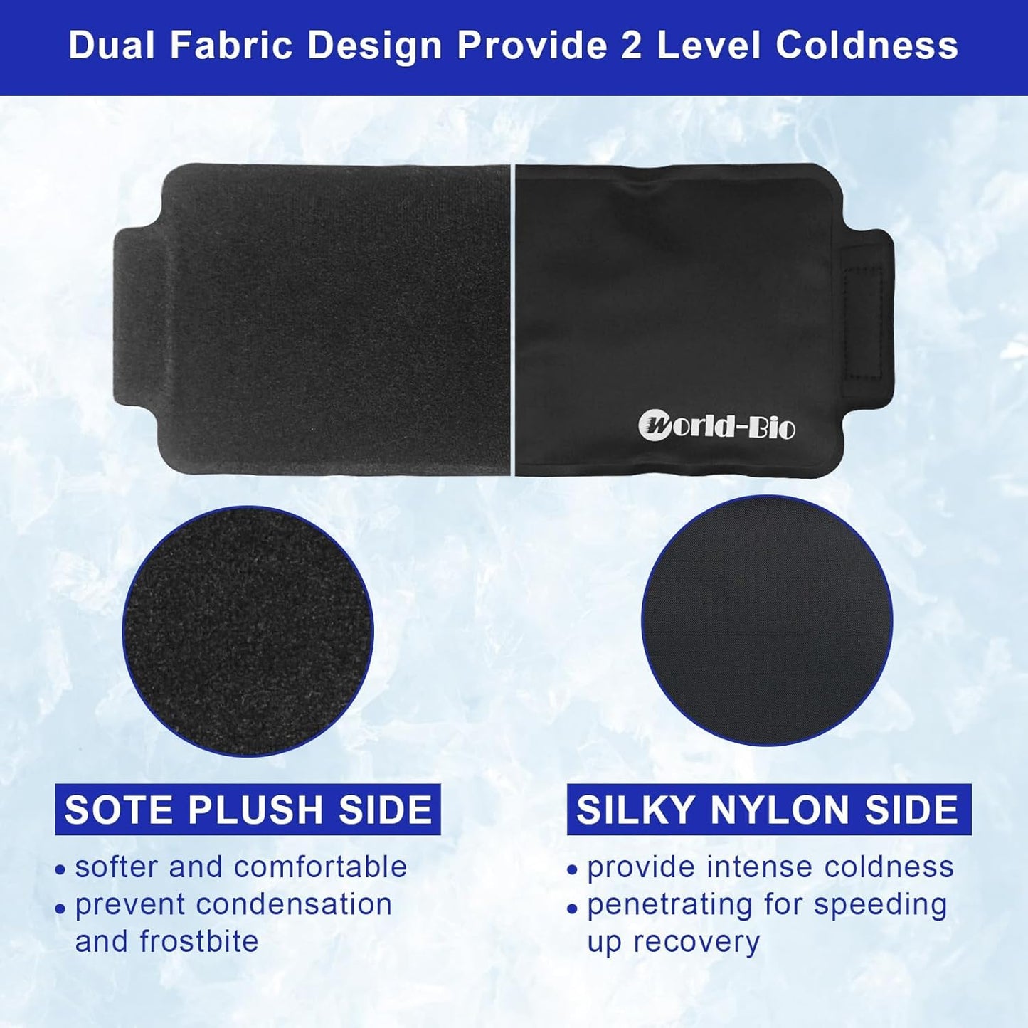 2 Pack Gel Ice Pack Wrap with Velcro Strap, Ice Pack for Injuries Reusable, Hot Cold Therapy Wrap, Elbow Ice Bag Wrap, Flexible Soft for Arm, Wrist, Hand, Foot, Ankle