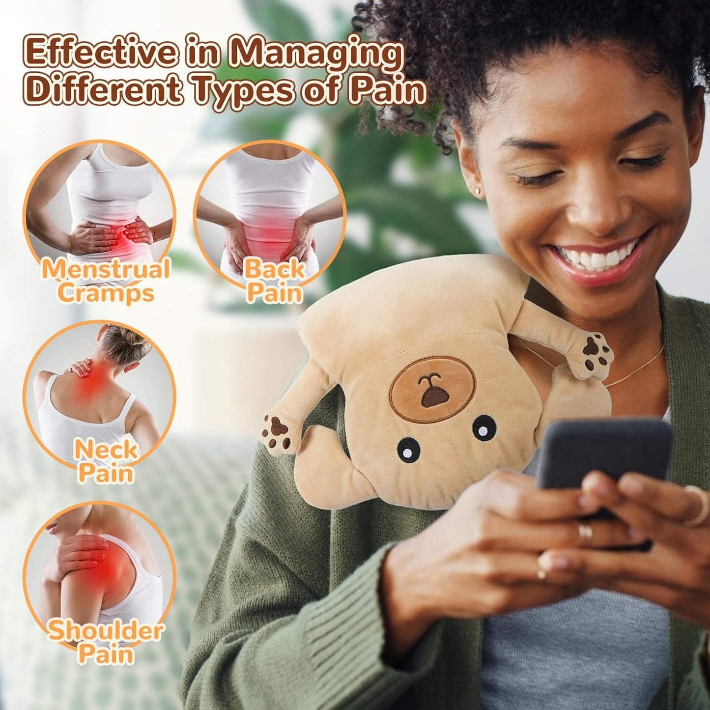 Microwave Heating Pad for Pain Relief, 16" x 11" Microwavable Heating Pads for Cramps, Back Pain, Neck Shoulder, Muscles, Knee, Joints, Natural Heat Pack Moist Heat, Golden Retriever