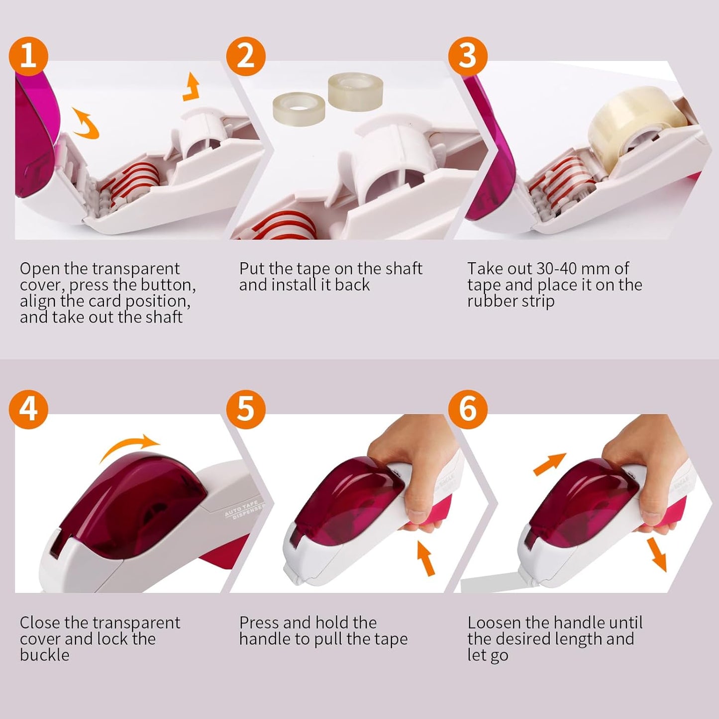 Eagle Automatic Tape Dispenser, Handheld & Portable Design, Office Tape Gun, One-Handed Operation with Safety Blade for Office, Home, DIY or Packaging (Includes 2 Free Tapes) (White)