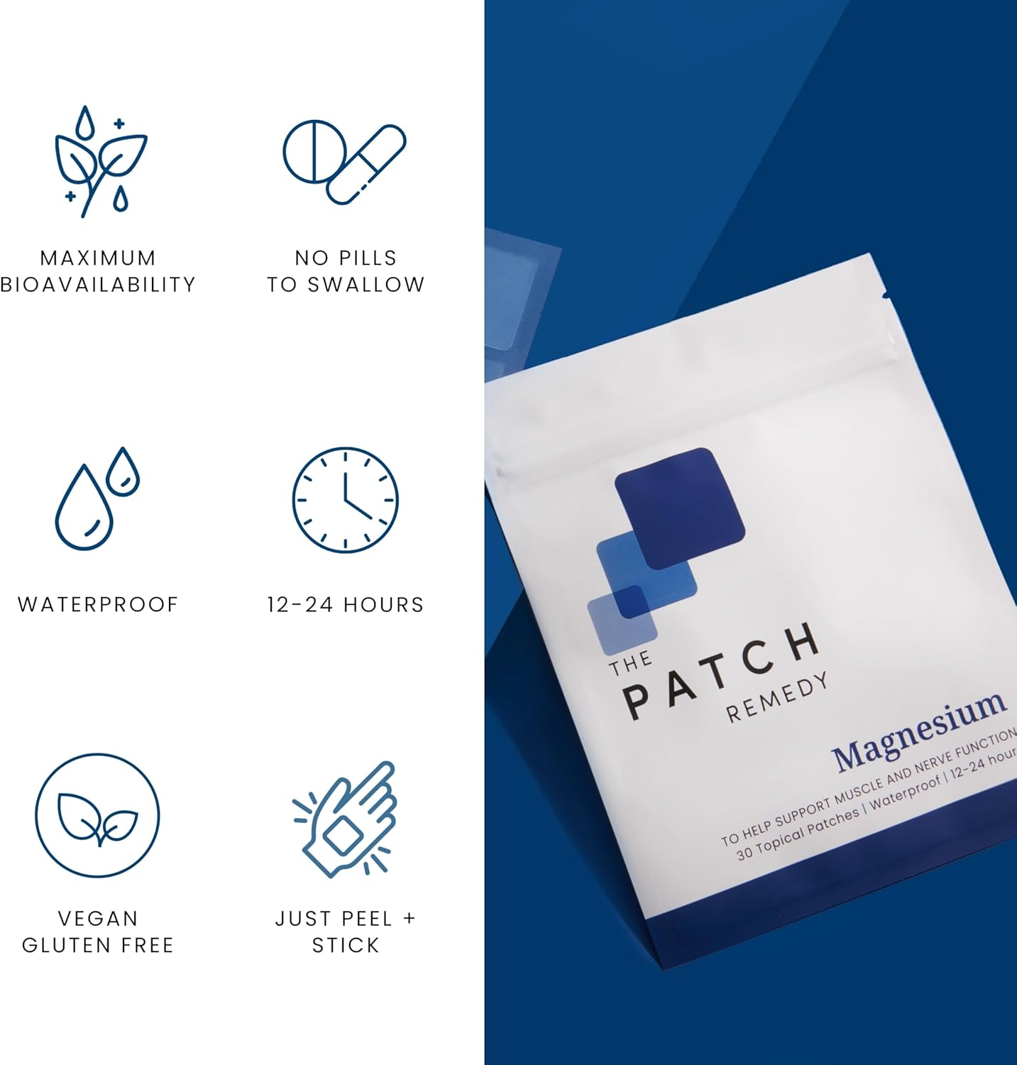 Magnesium Patch | Magnesium Glycinate | 30 Patches