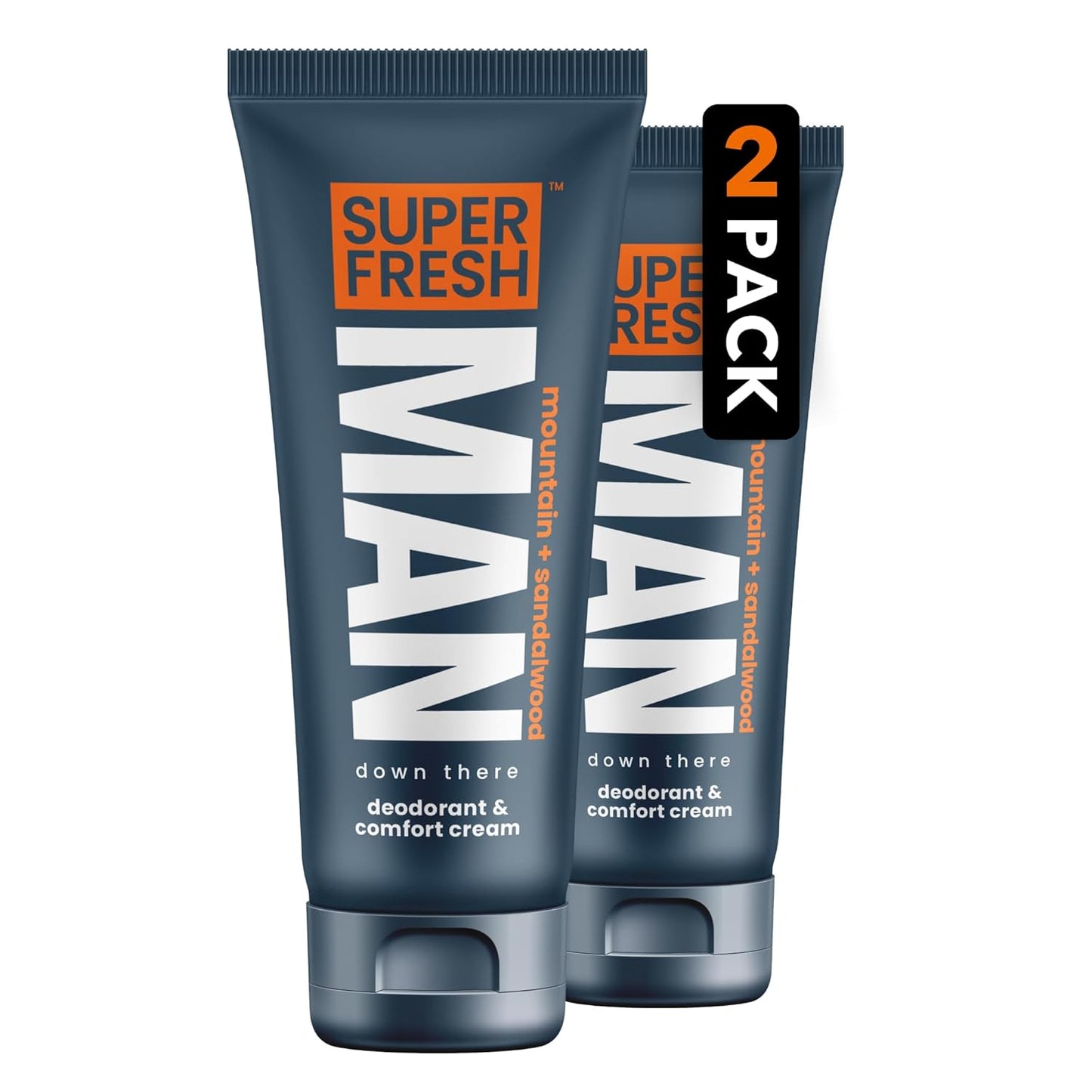 Super Fresh Ball Deodorant Lotion for Men Aluminum Free Hygiene Cream for Groin Butt and Body Controls Odor Reduces Chafing Twin Pack 4 oz Tubes for Daily Freshness Comfort and Sweat Protection