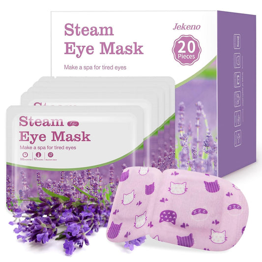 Jekeno Steam Eye Mask, 20 Packs Eye Masks for Dry Eyes Dark Circles and Puffiness, 40-60 Minutes Self Heated Steam Warm Eye Mask, Christmas Spa Gifts for Women