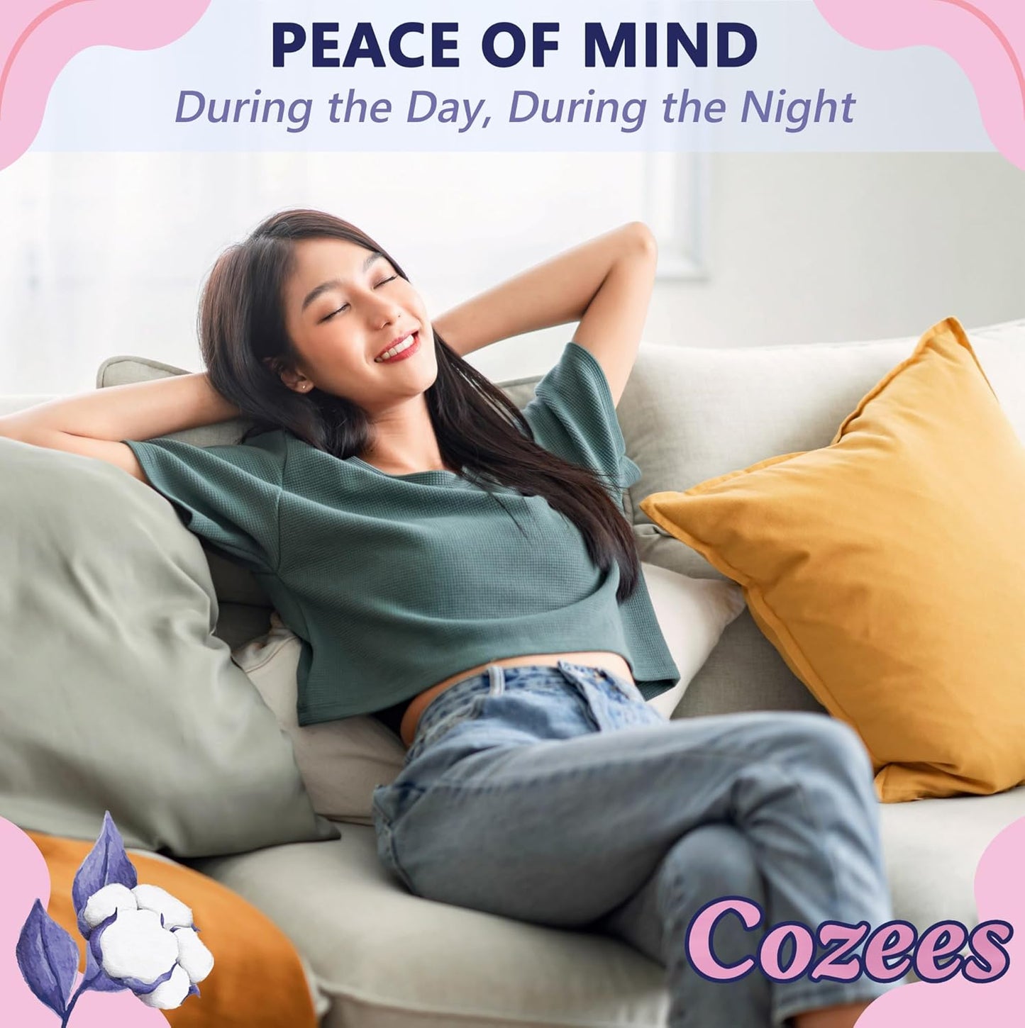 Cozees Disposable Period Underwear for Women, Menstrual and Postpartum High Absorbency, Cotton Covered Comfort, Made in USA (36 Count, Large/X-Large)