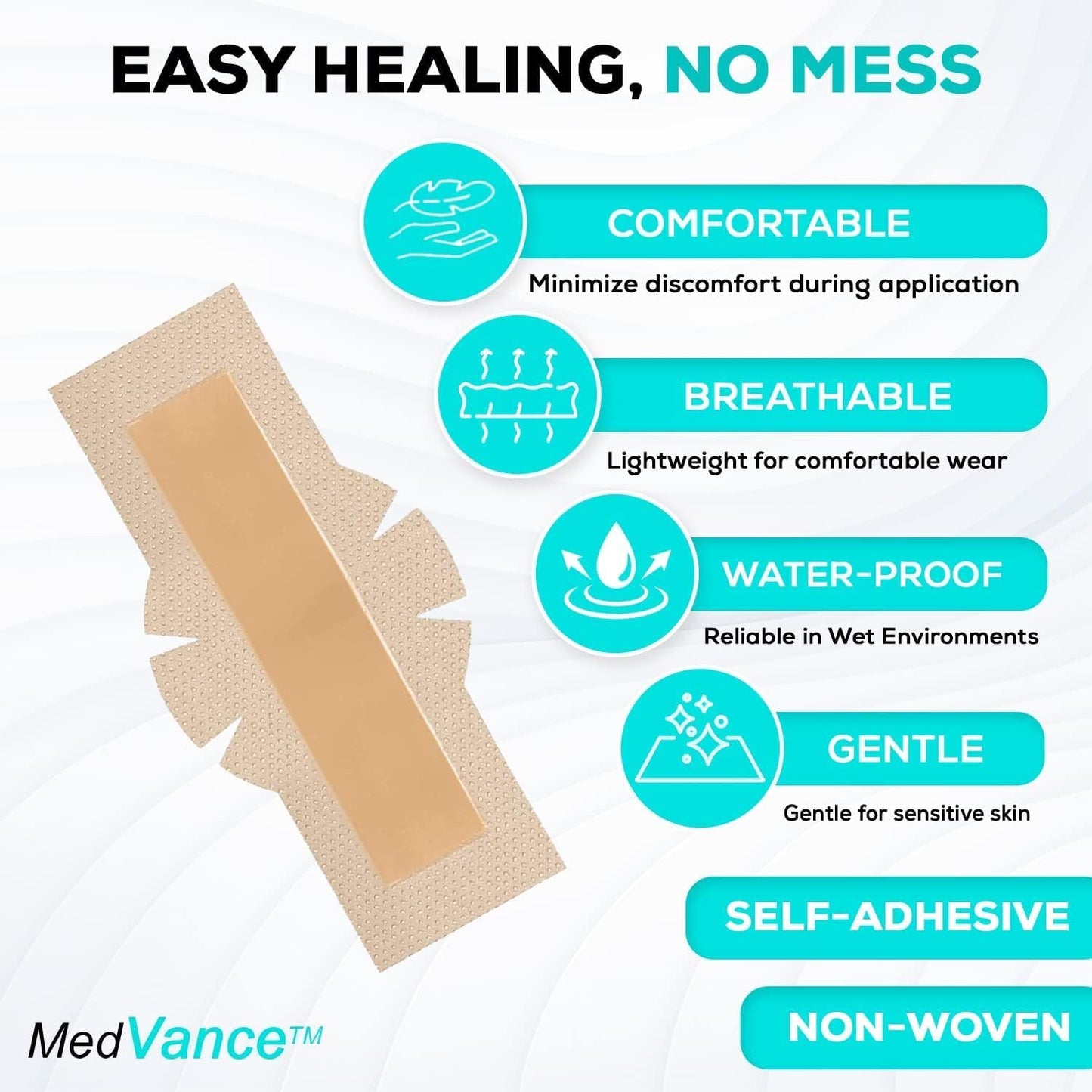 MedVanceTM Silicone - Bordered Silicone Adhesive Foam Dressing (4"x12" w/Wings, 10 Count)