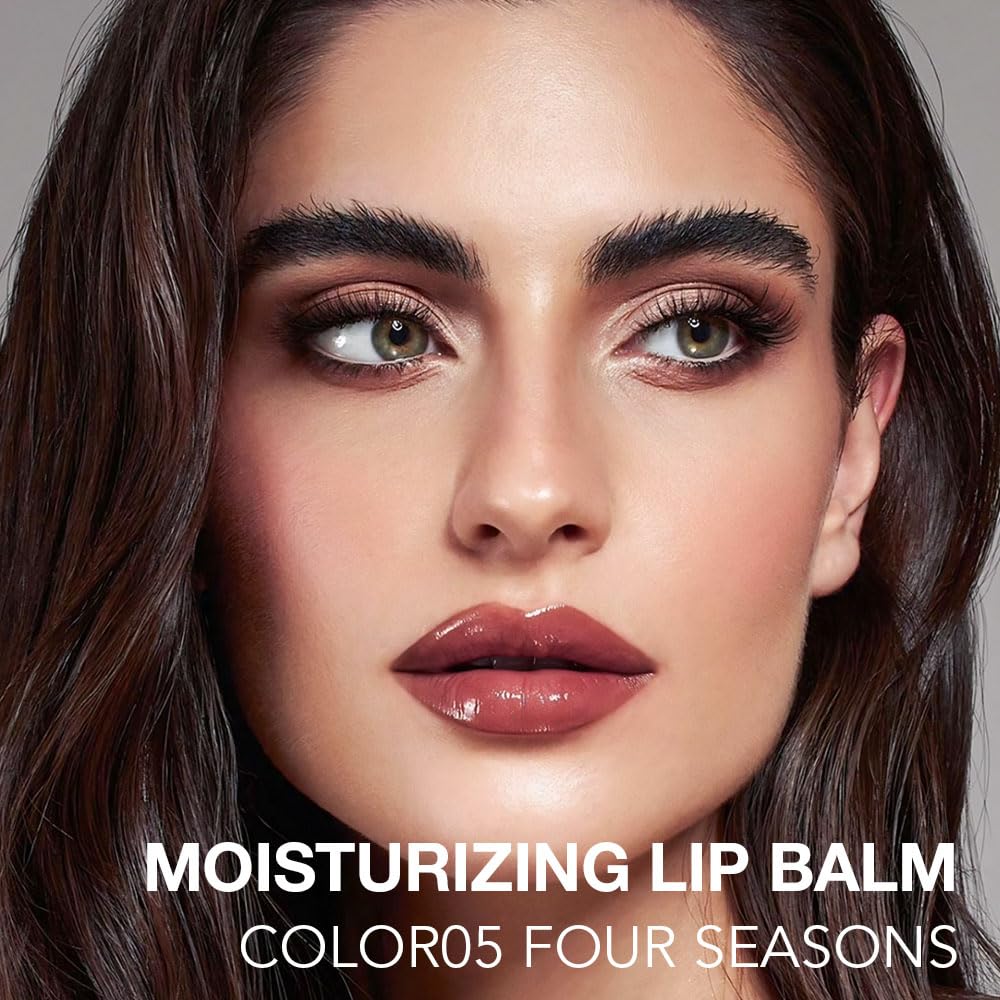 1Pcs Tinted Lip Balm Moisturizing Lipstick – Deep Rose Colored Bean Paste Sheer Hydrating Lip Color for Dry Lips Nourishing Lip Balm for All Women with a Subtle Natural Scent (S05 Four Seasons)