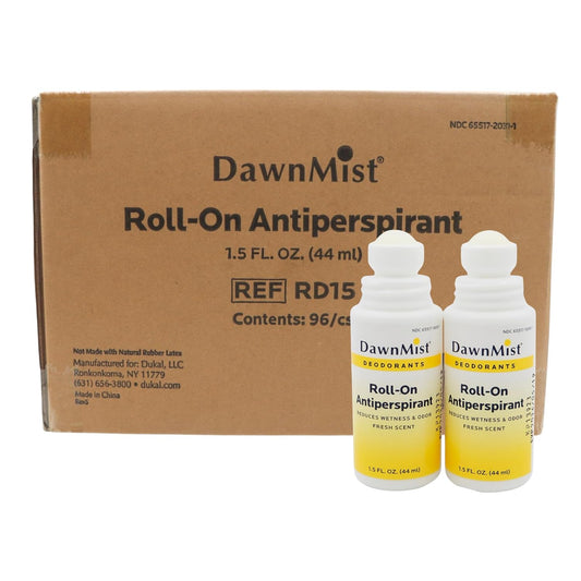 Dukal RD15 Dawn Mist Antiperspirant Deodorant, 1.5 oz, Roll-On, Fresh Scent, Travel Size, Pack of 96