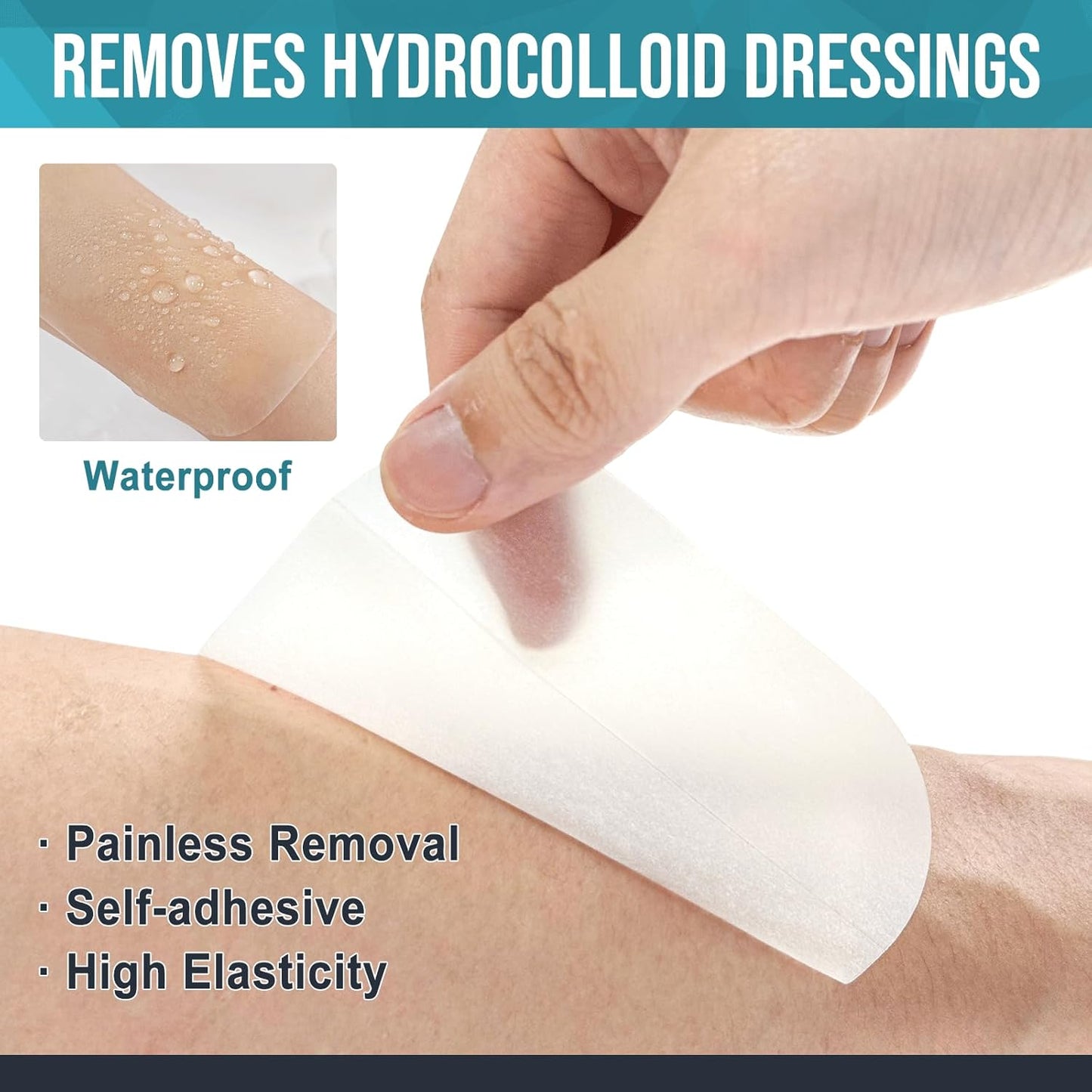 20 Pack Hydrocolloid Wound Dressing, 4" x 4" Ultra Thin Hydrocolloid Bandages with Self-Adhesive, Waterproof Hydrocolloid Patch for Bed Sore, Mild Burn, Blister, Acne Care