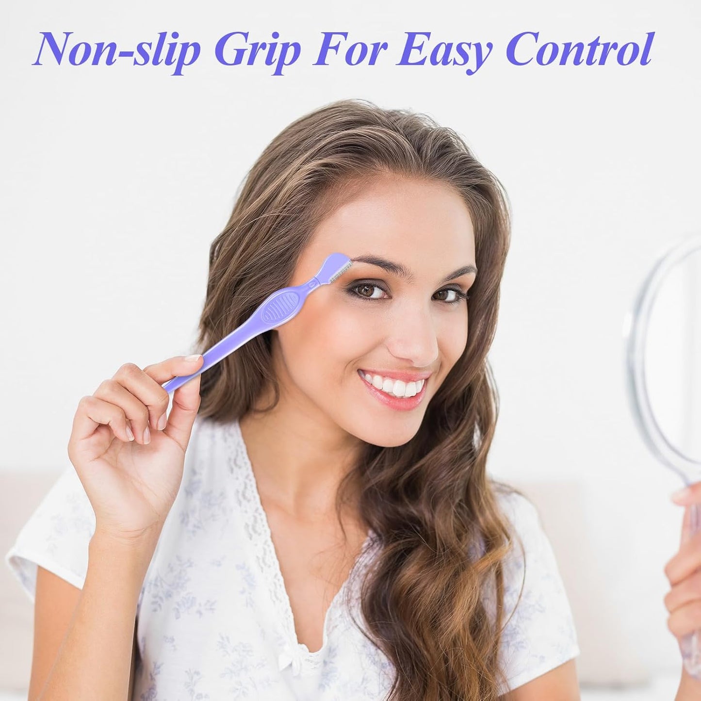 Mudder 21 Pcs Eyebrow Razor Eyebrow Shaver Facial Razor Multipurpose Face Trimmers with Precision Cover for Women Makeup Care Tools(Purple)