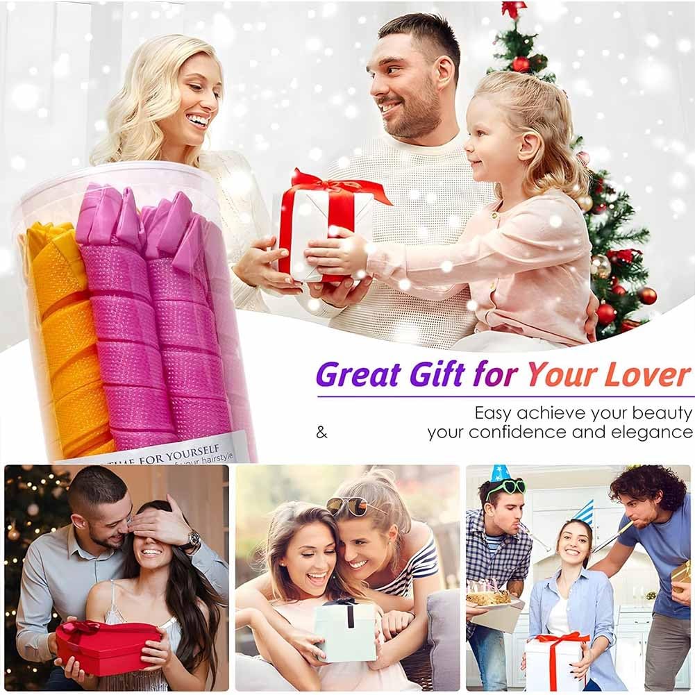 Heatless Hair Curling Set Magic No Heat Spiral Hair Curls Portable DIY Rollers Styling Kit Durable Beauty Makeup(10pcs*19.7in)