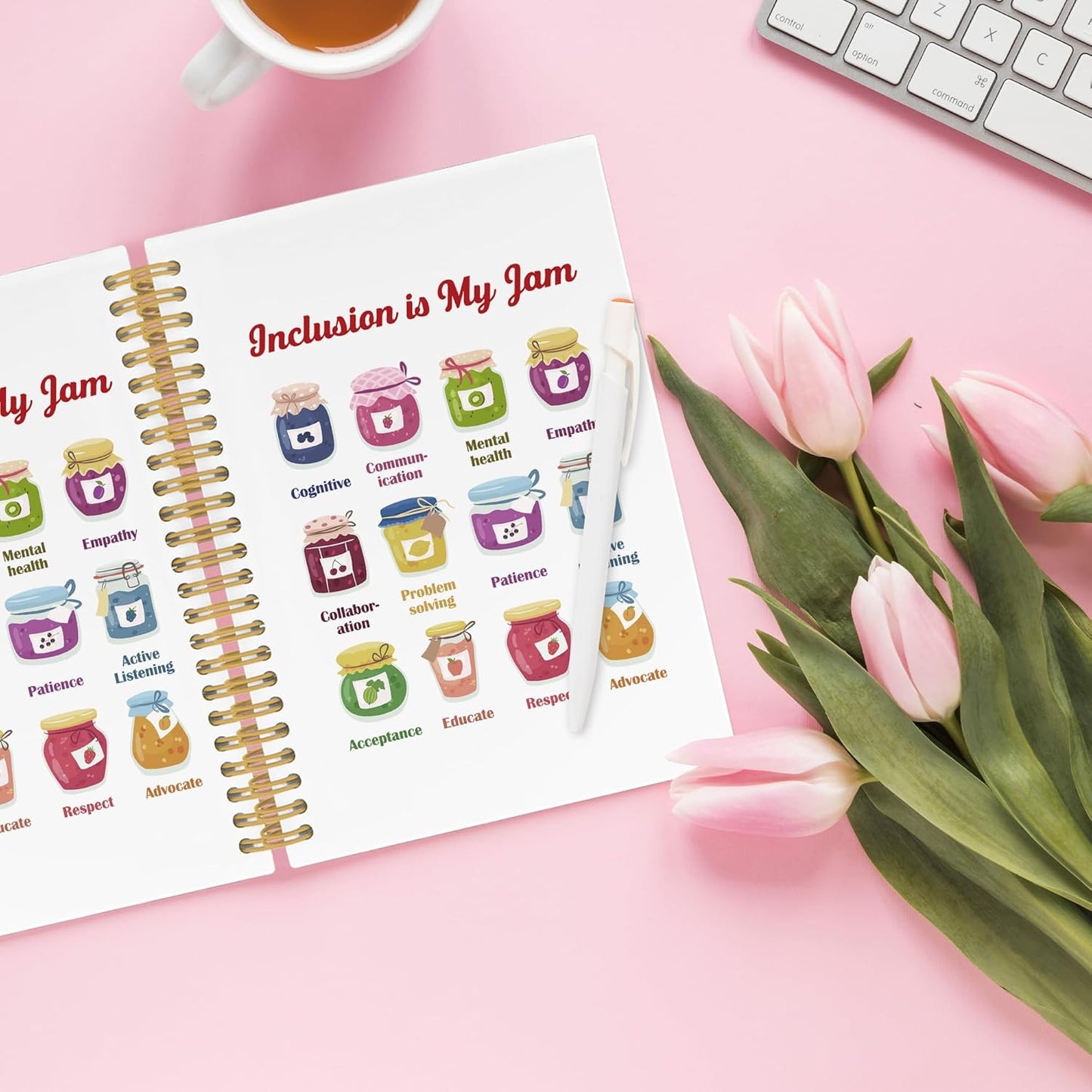 Mental Health Spiral Notebook, Neurodiversity Autism Awareness Journaling Notebooks for Teacher, Autism Accept Hardcover Journals for Office 160 Pages 5.5 x 8.3 Inch, Gifts for Autistic Adults