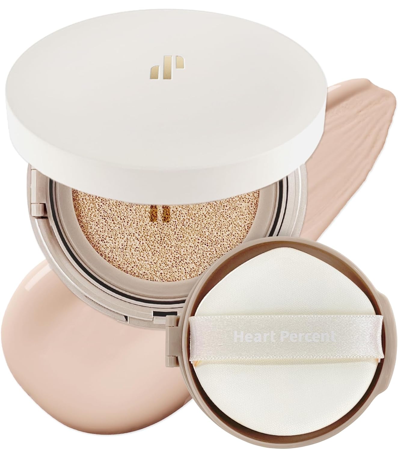 Heart Percent Dote on Mood Layer Cushion SPF 50+/PA+++ with Refill, Satin Glow Silky Flawless Finish Full Coverage Advanced Skincare Foundation (#21P)
