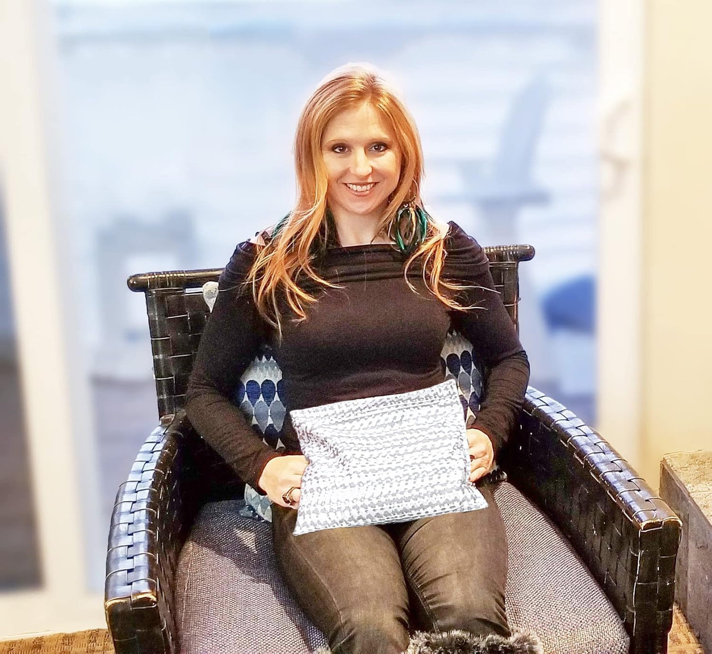 Heating Pad Corn Filled. Natural Heat Therapy for Lower Back, Neck, Shoulders, Cramps. Pain and Stress Relief Heated Wrap. (Pearl)