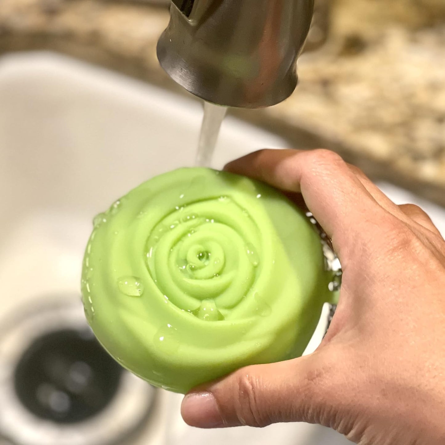 Menstrual Period Cup Case Storage Bag | Rose Design + Silicon Material | Easy to carry, clean, and use | Metal Chain attached | Multi-use for small items (Cup not included) Green