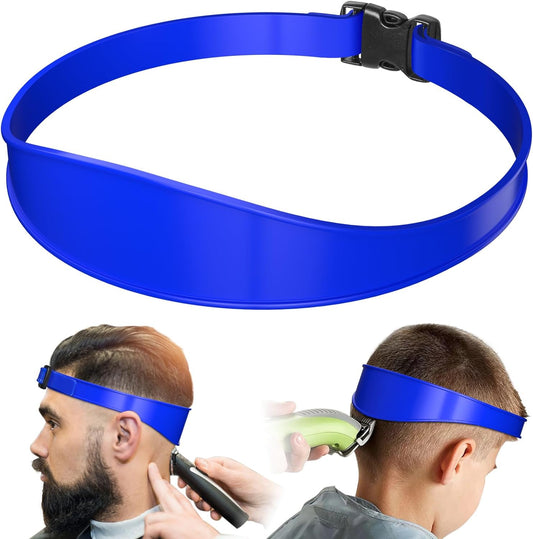 Neckline Shaving Template and Adjustable Hair Trimming Guide,DIY Self Haircutting System, Shaving and Keeping a Clean and Straight Neck Hairline,Easy Use Tool Soft Portable(Blue)